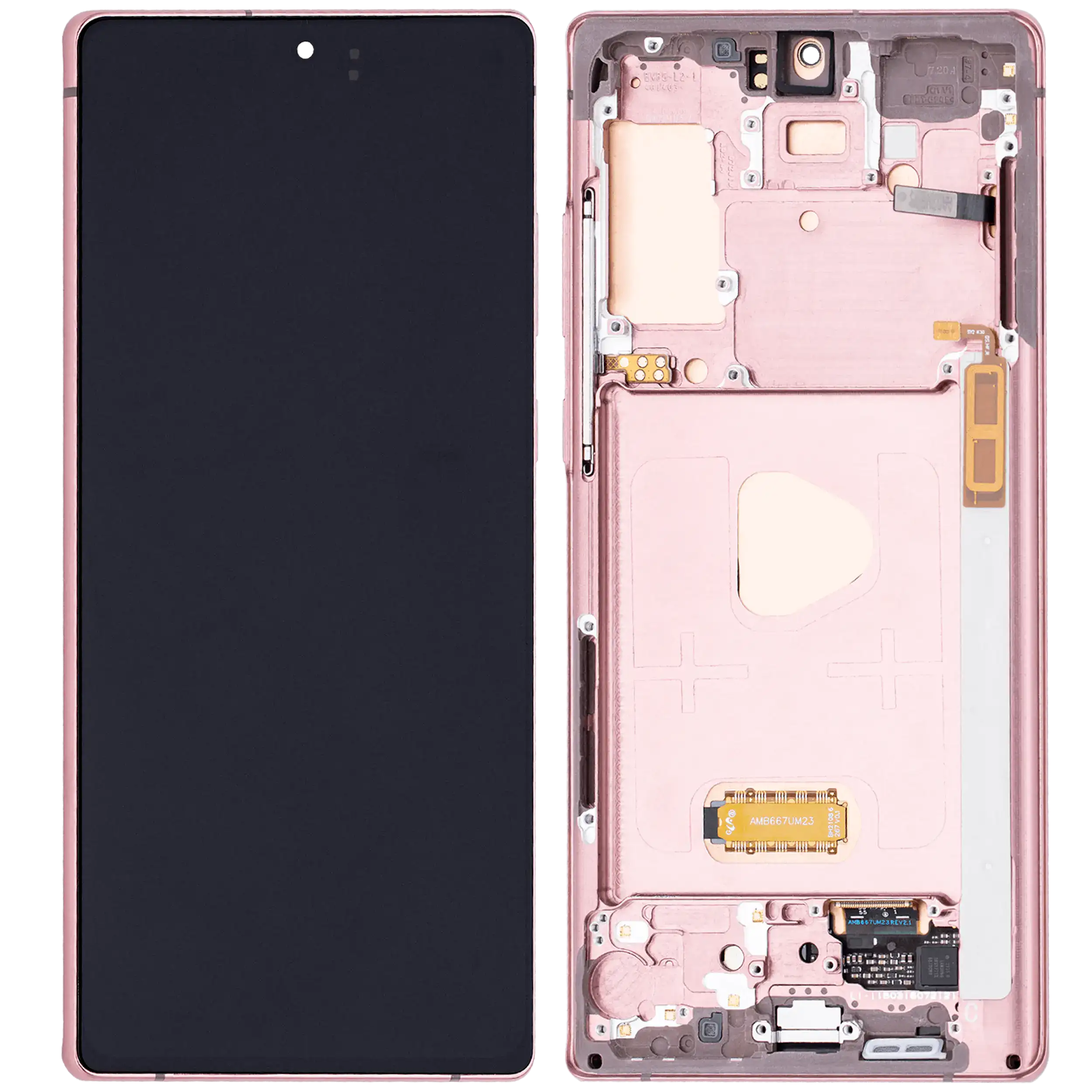 OLED Display mit Rahmen für Samsung Galaxy Note 20 5G (Aftermarket Plus) (Mystic Bronze) – Bild 2