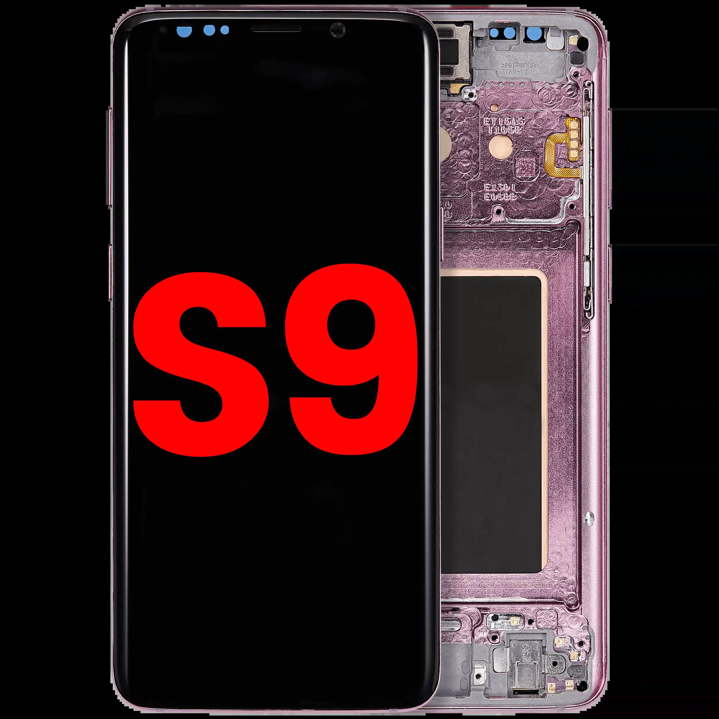 OLED Display mit Rahmen für Samsung Galaxy S9 (Aftermarket Plus) (Lilac Purple (Violett))