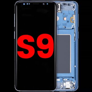 OLED Display mit Rahmen für Samsung Galaxy S9 (Aftermarket Plus) (Coral Blue (Blau))