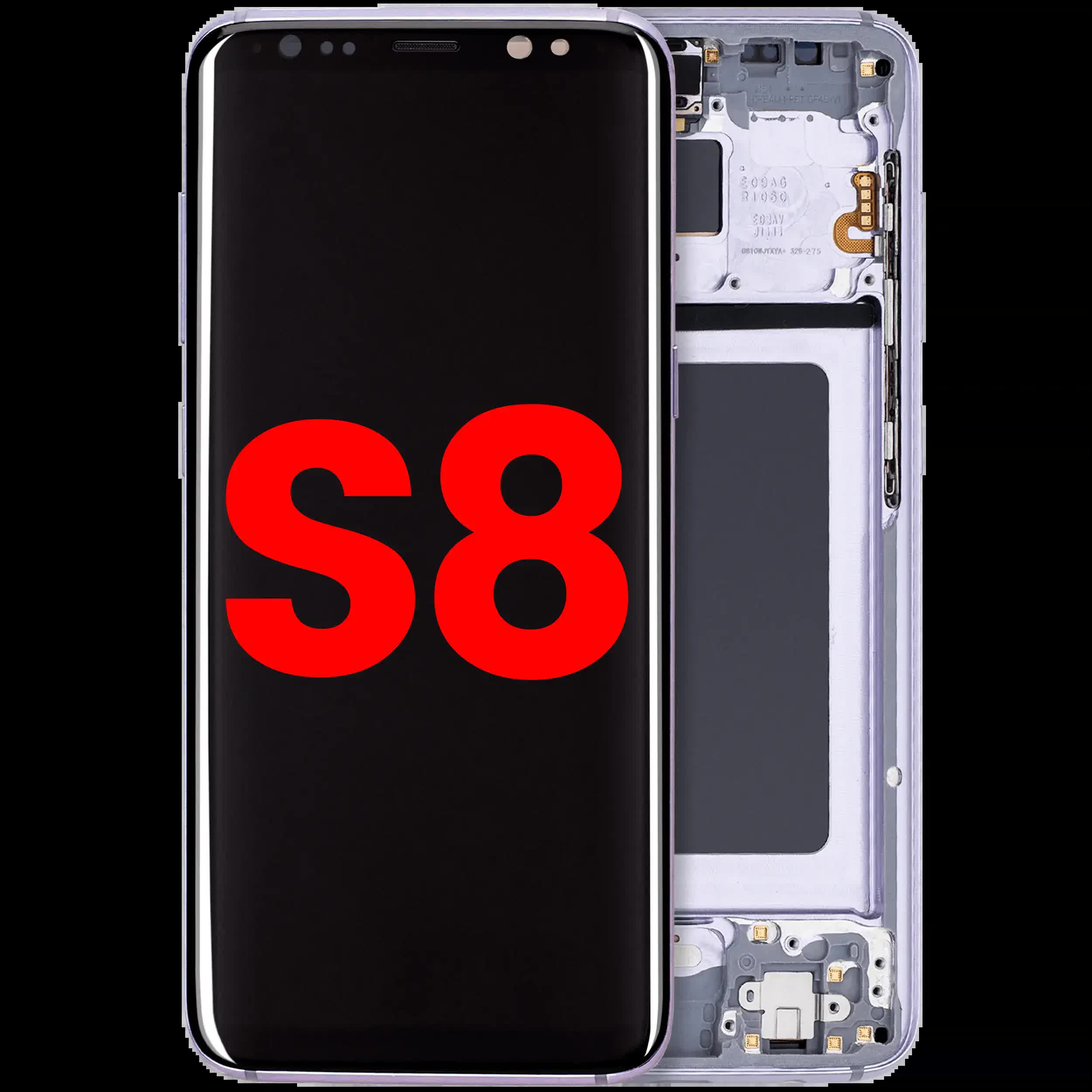 OLED Display mit Rahmen für Samsung Galaxy S8 (Aftermarket Plus) (Orchid Gray)
