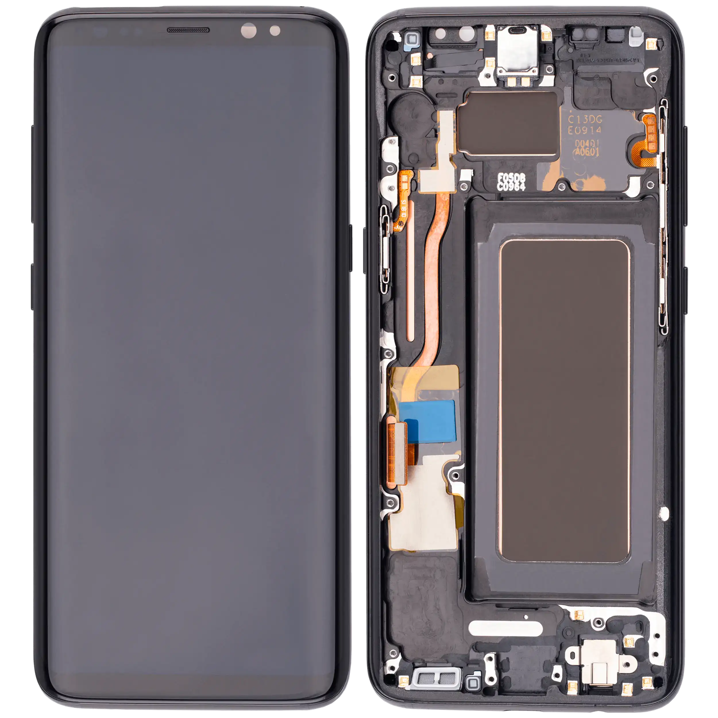 OLED Display mit Rahmen für Samsung Galaxy S8 (Aftermarket Plus) (Midnight Black (Schwarz)) – Bild 2