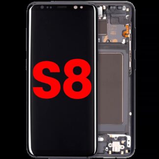 OLED Display mit Rahmen für Samsung Galaxy S8 (Aftermarket Plus) (Midnight Black (Schwarz))