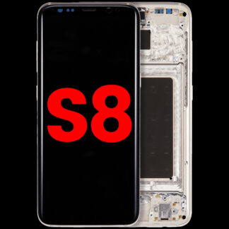 OLED Display mit Rahmen für Samsung Galaxy S8 (Aftermarket Plus) (Arctic Silver)