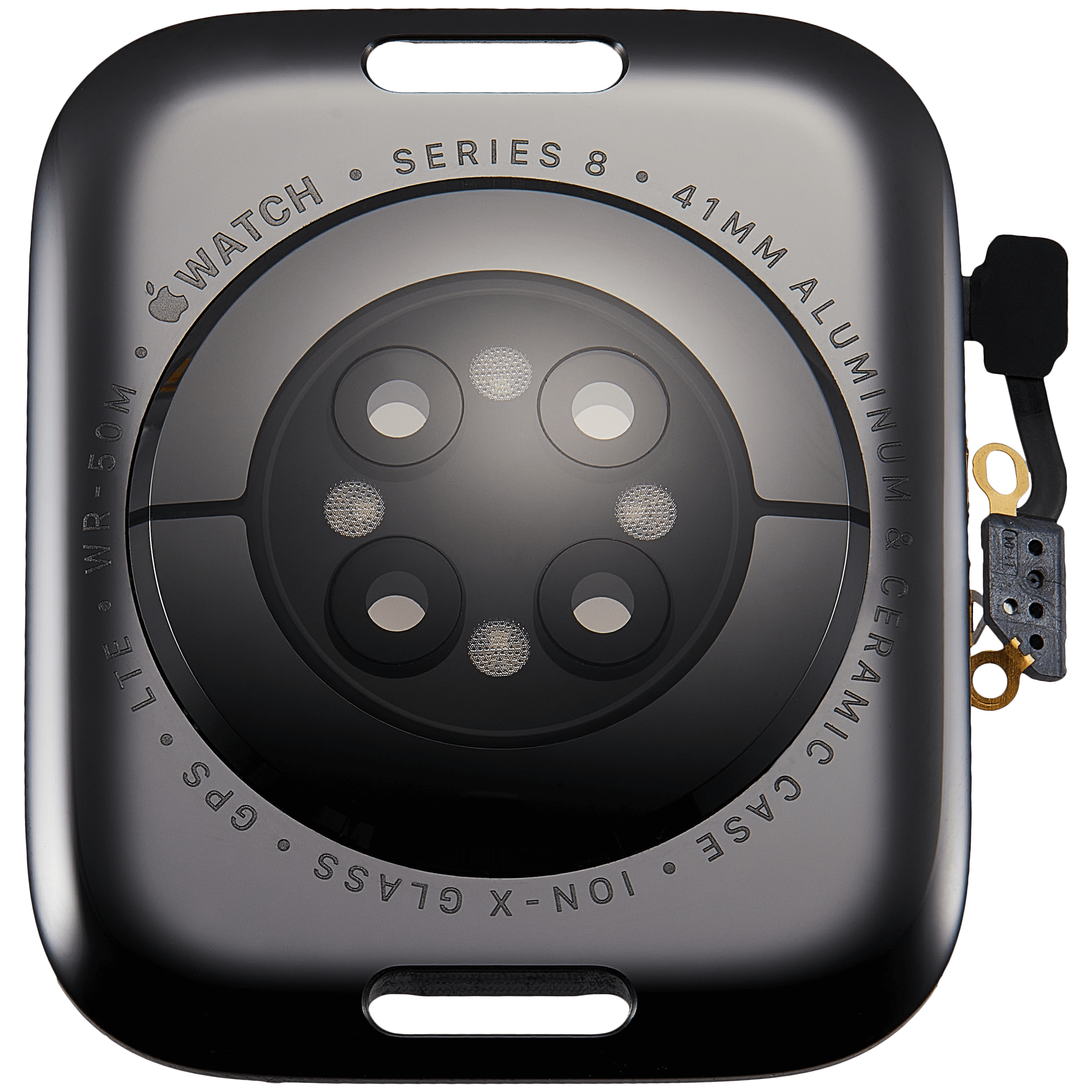Rückdeckel Baugruppe für Watch Series 8 (41mm) (LET Version) (Aluminium / Space Black) – Bild 3