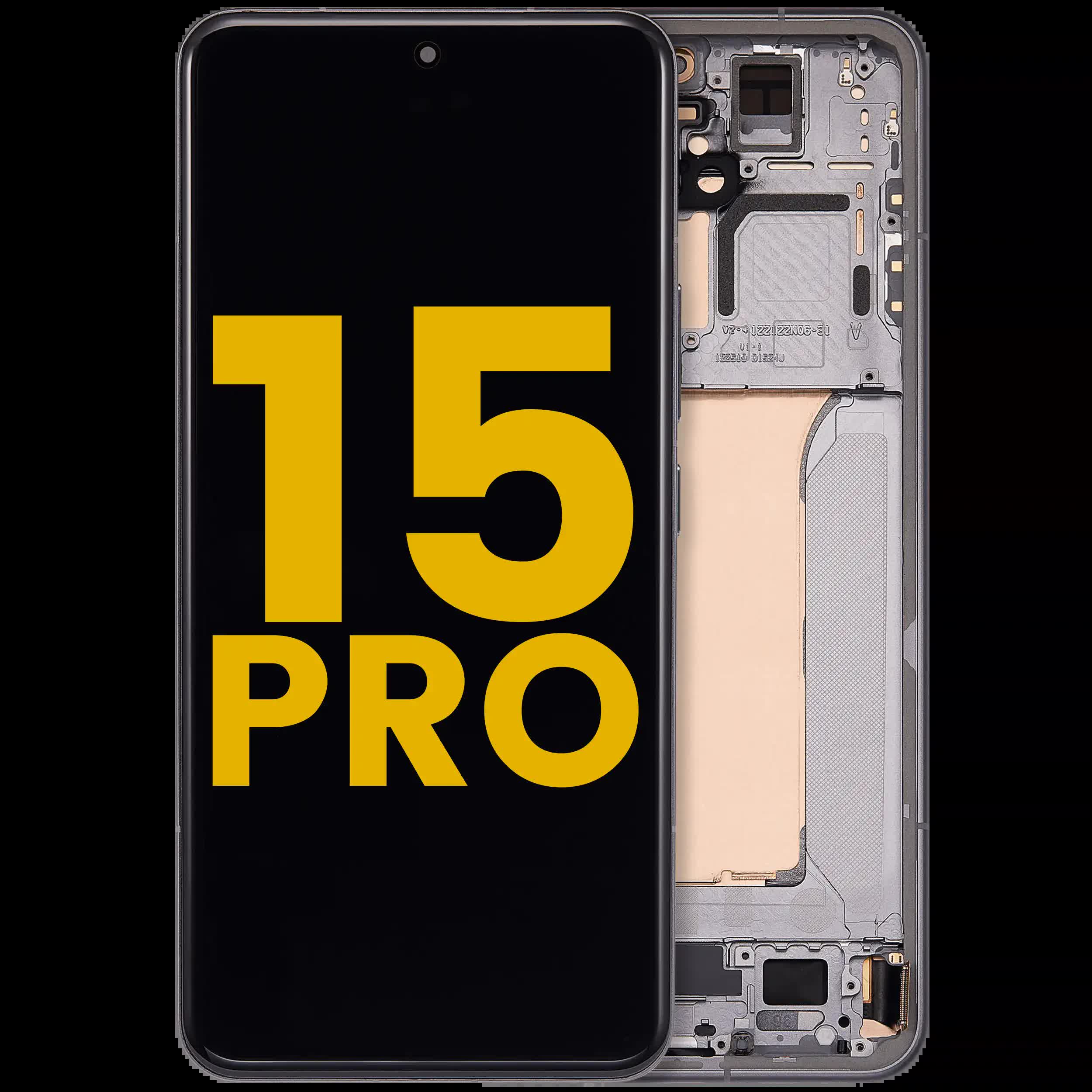 OLED Display mit Rahmen für Xiaomi 15 Pro (professionell aufgearbeitet) (Black (Schwarz))
