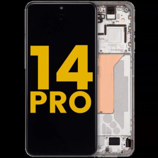 OLED Display mit Rahmen für Xiaomi 14 Pro (professionell aufgearbeitet) (Silver (Silber))