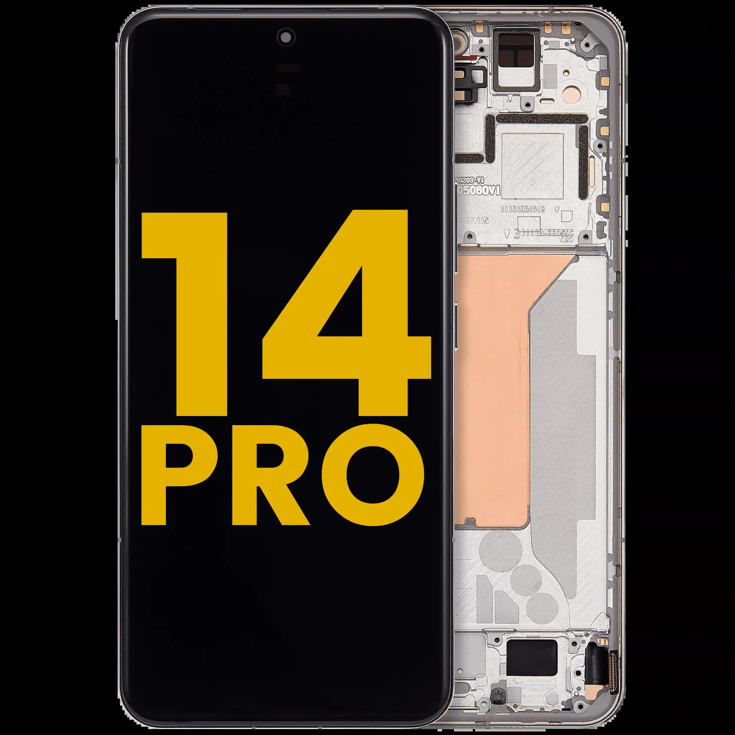OLED Display mit Rahmen für Xiaomi 14 Pro (professionell aufgearbeitet) (Silver (Silber))