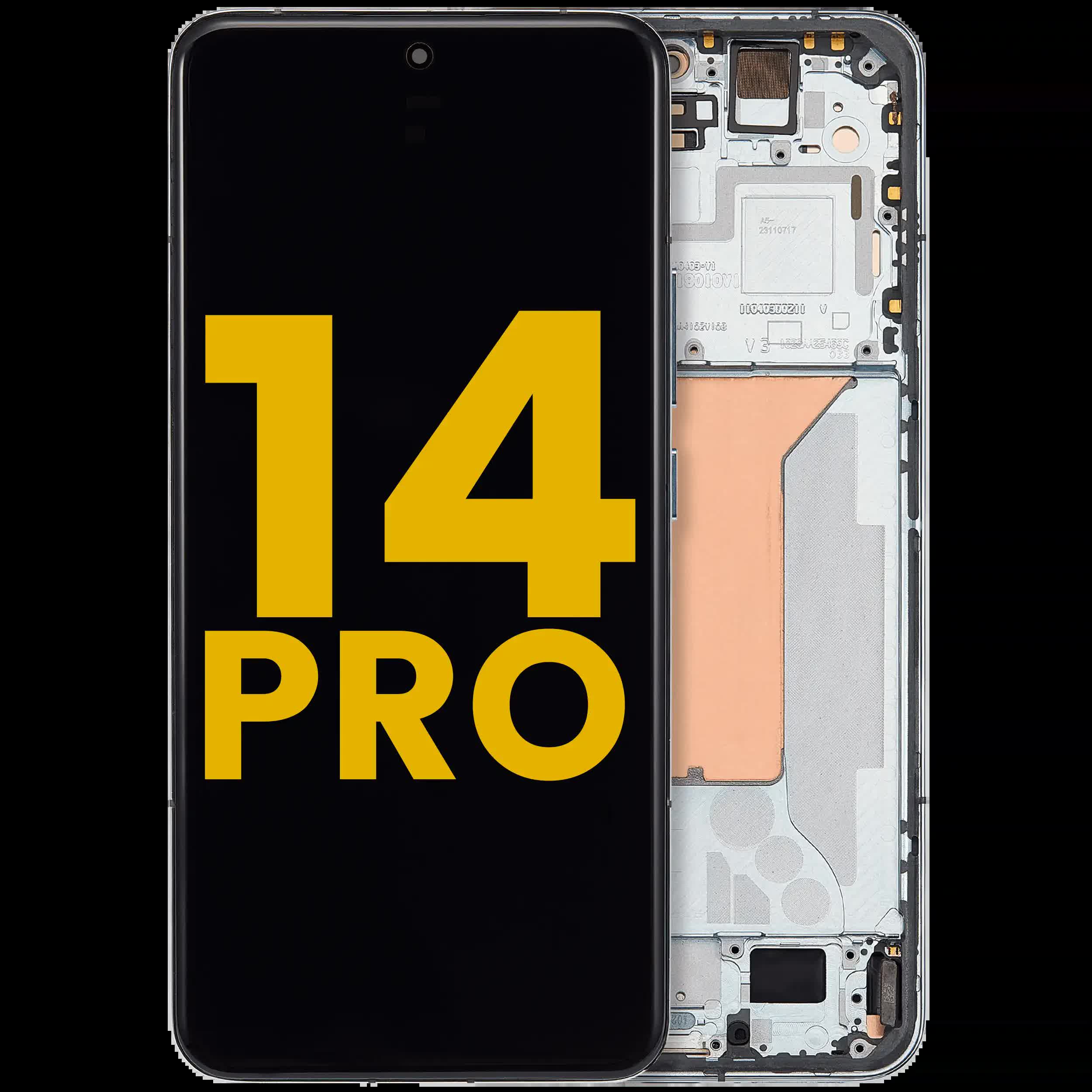 OLED Display mit Rahmen für Xiaomi 14 Pro (professionell aufgearbeitet) (Green (Grün))