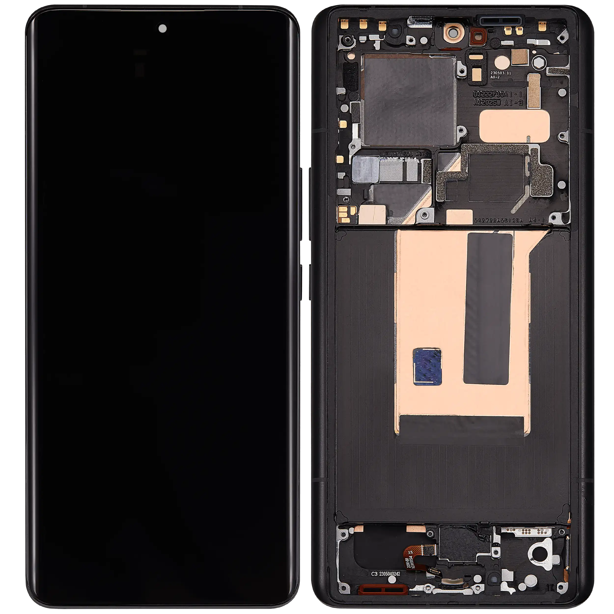 OLED Display mit Rahmen für Xiaomi 13 Ultra (professionell aufgearbeitet) (Black (Schwarz)) – Bild 2