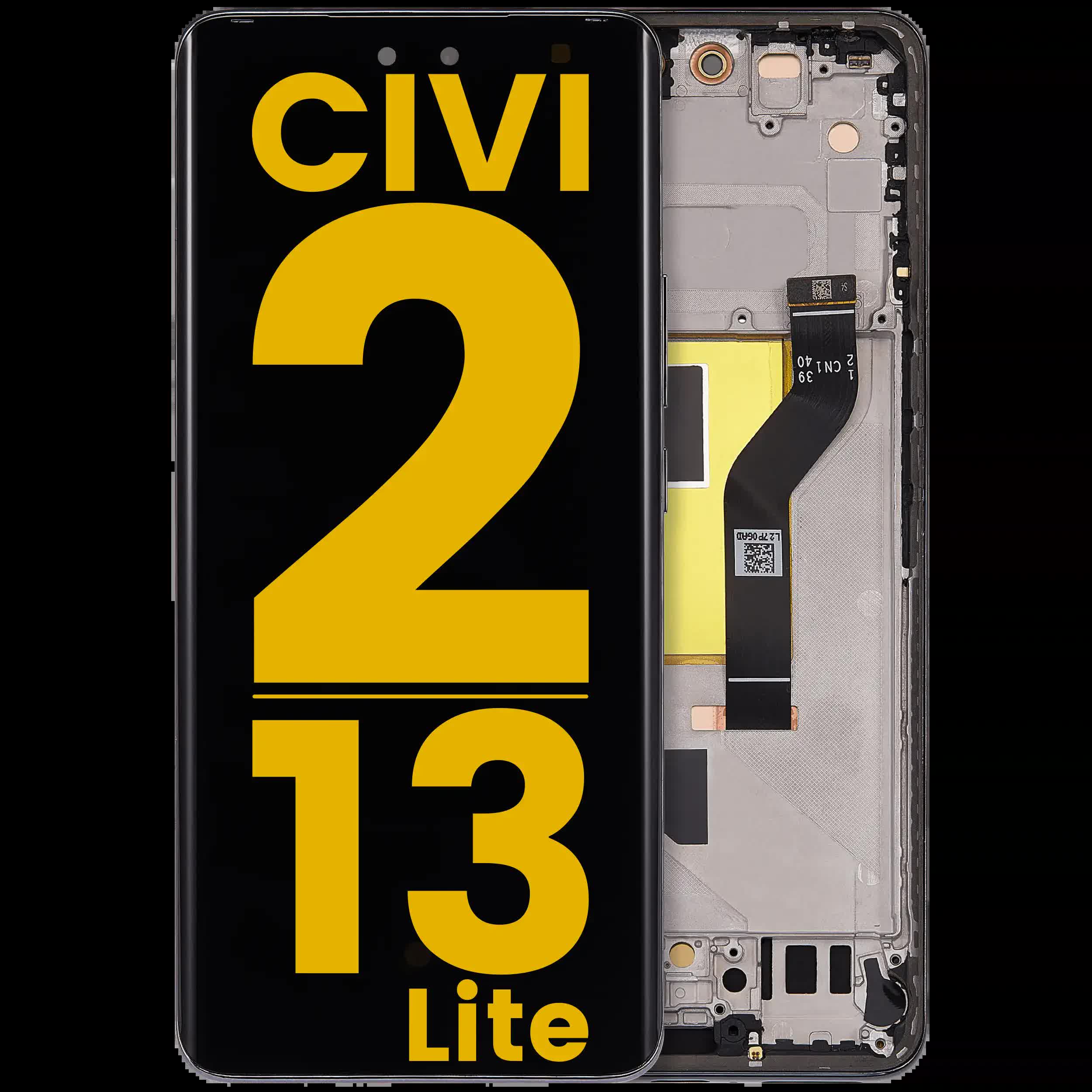 OLED Display mit Rahmen für Xiaomi 13 Lite / Civi 2 (professionell aufgearbeitet) (Black (Schwarz))