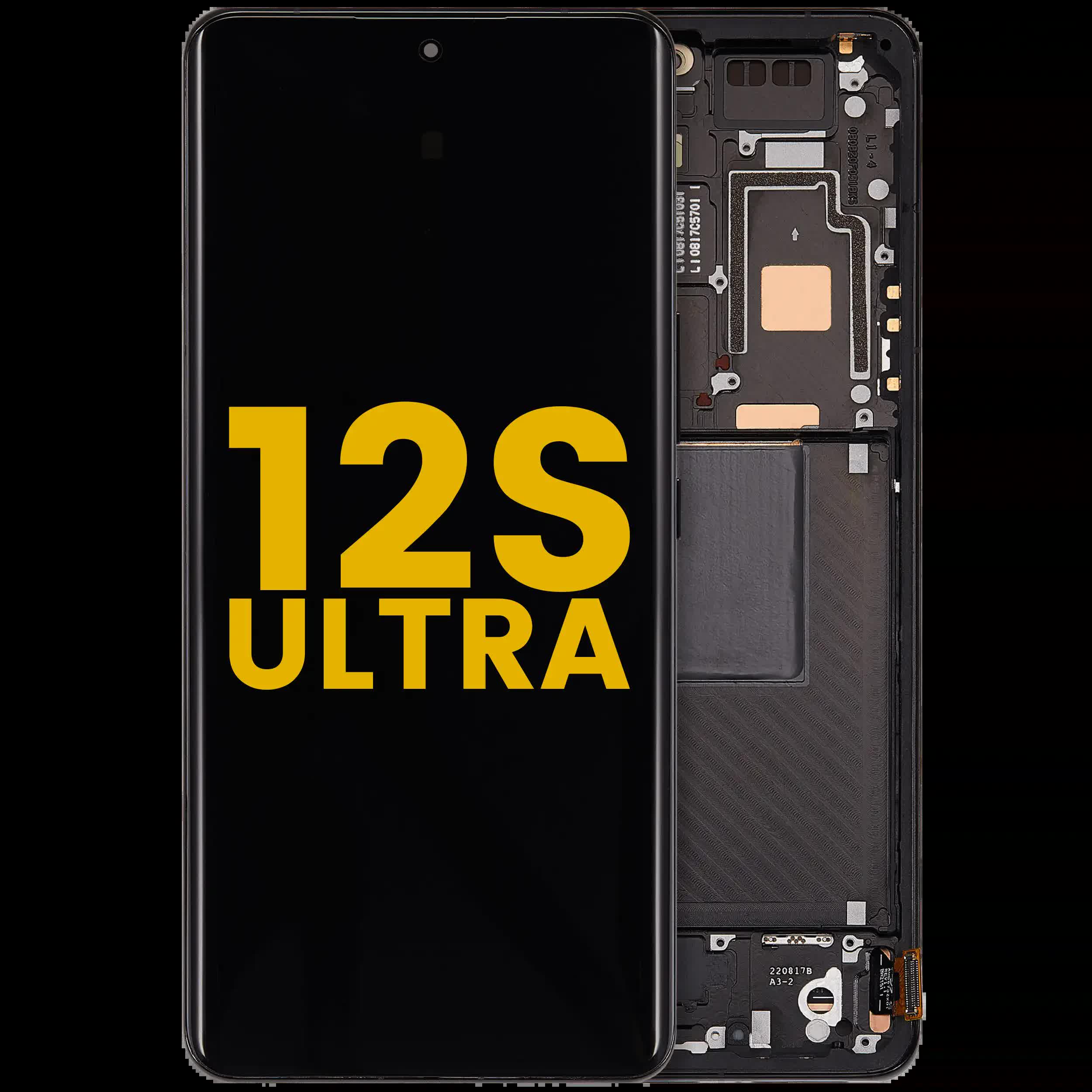 OLED Display mit Rahmen für Xiaomi 12S Ultra (professionell aufgearbeitet) (Black (Schwarz))