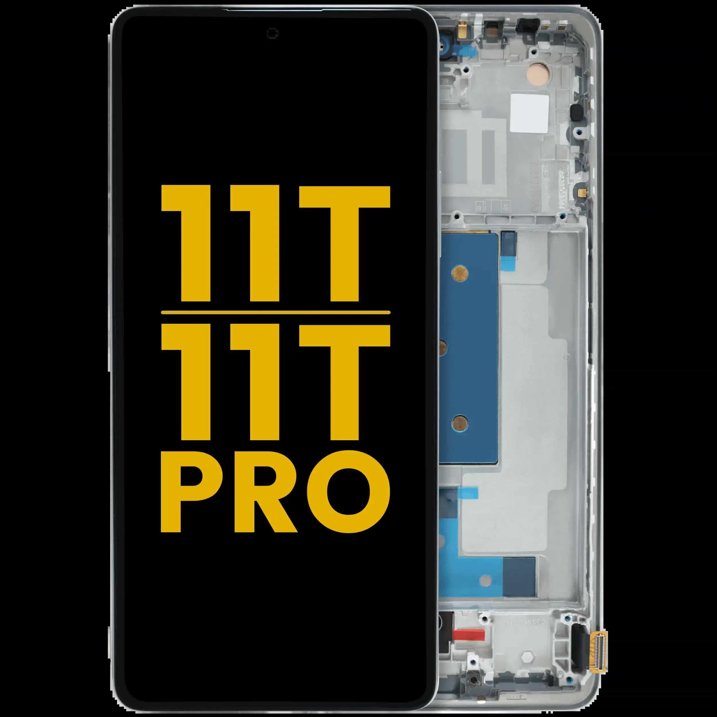 OLED Display mit Rahmen für Xiaomi 11T / 11T Pro (professionell aufgearbeitet) (Celestial Blue)