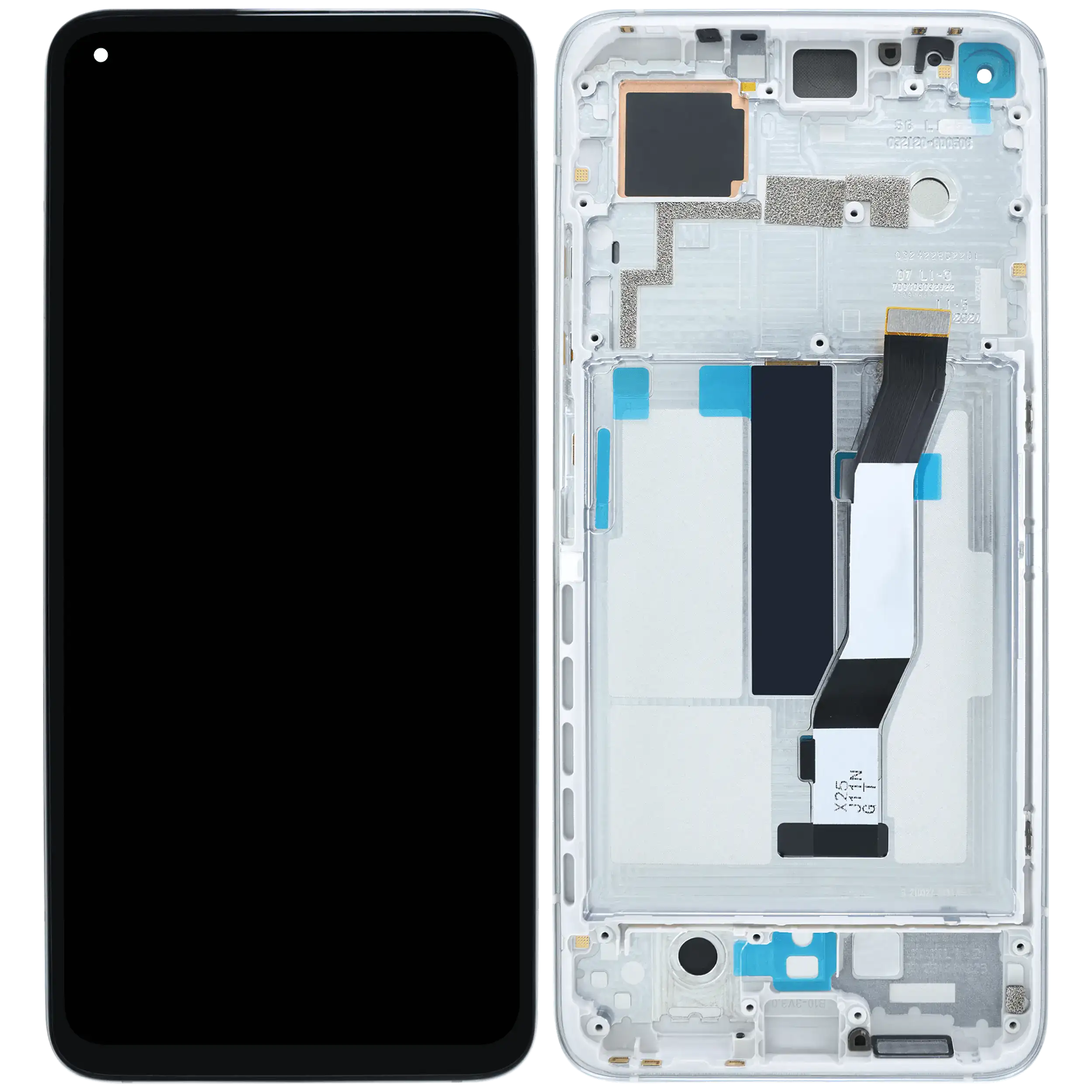 LCD Display mit Rahmen für Xiaomi Mi 10T / Mi 10T Pro 5G / Redmi K30S (professionell aufgearbeitet) (Aurora Blue) – Bild 2