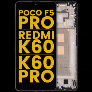 OLED Display mit Rahmen für Xiaomi Poco F5 Pro / Redmi K60 / K60 Pro (professionell aufgearbeitet) (Black (Schwarz))