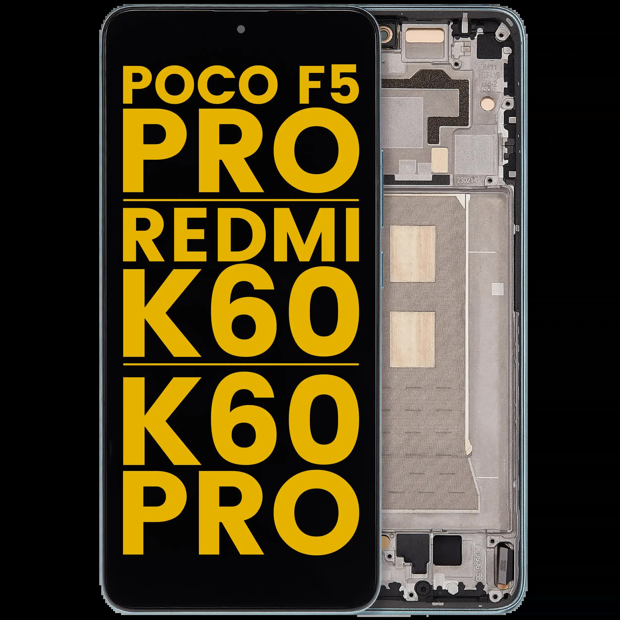 OLED Display mit Rahmen für Xiaomi Poco F5 Pro / Redmi K60 / K60 Pro (professionell aufgearbeitet) (Mint)