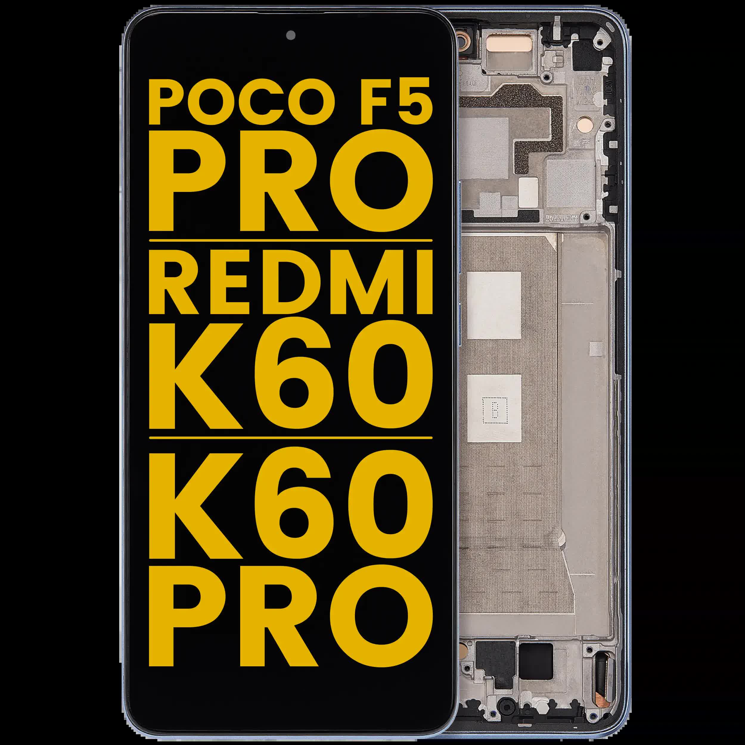 OLED Display mit Rahmen für Xiaomi Poco F5 Pro / Redmi K60 / K60 Pro (professionell aufgearbeitet) (Blue (Blau))