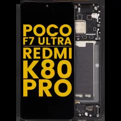 OLED Display mit Rahmen für Xiaomi Poco F7 Ultra / Redmi K80 Pro (professionell aufgearbeitet) (Black (Schwarz))