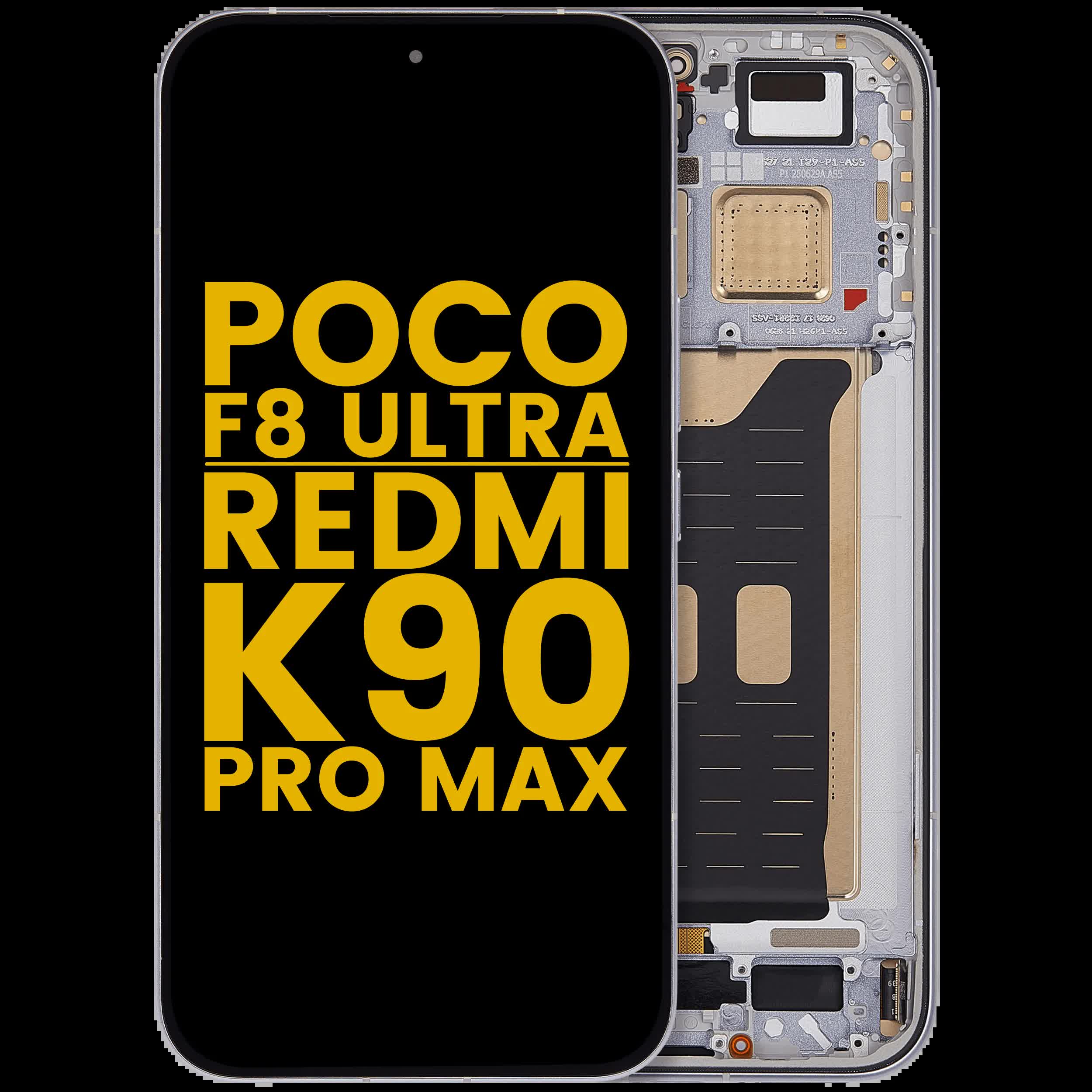 OLED Display mit Rahmen für Xiaomi Poco F8 UItra / Redmi K90 Pro Max (professionell aufgearbeitet) (Denim Blue)
