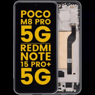 OLED Display mit Rahmen für Xiaomi Poco M8 Pro 5G / Redmi Note 15 Pro+ 5G (professionell aufgearbeitet) (Glacier Blue)