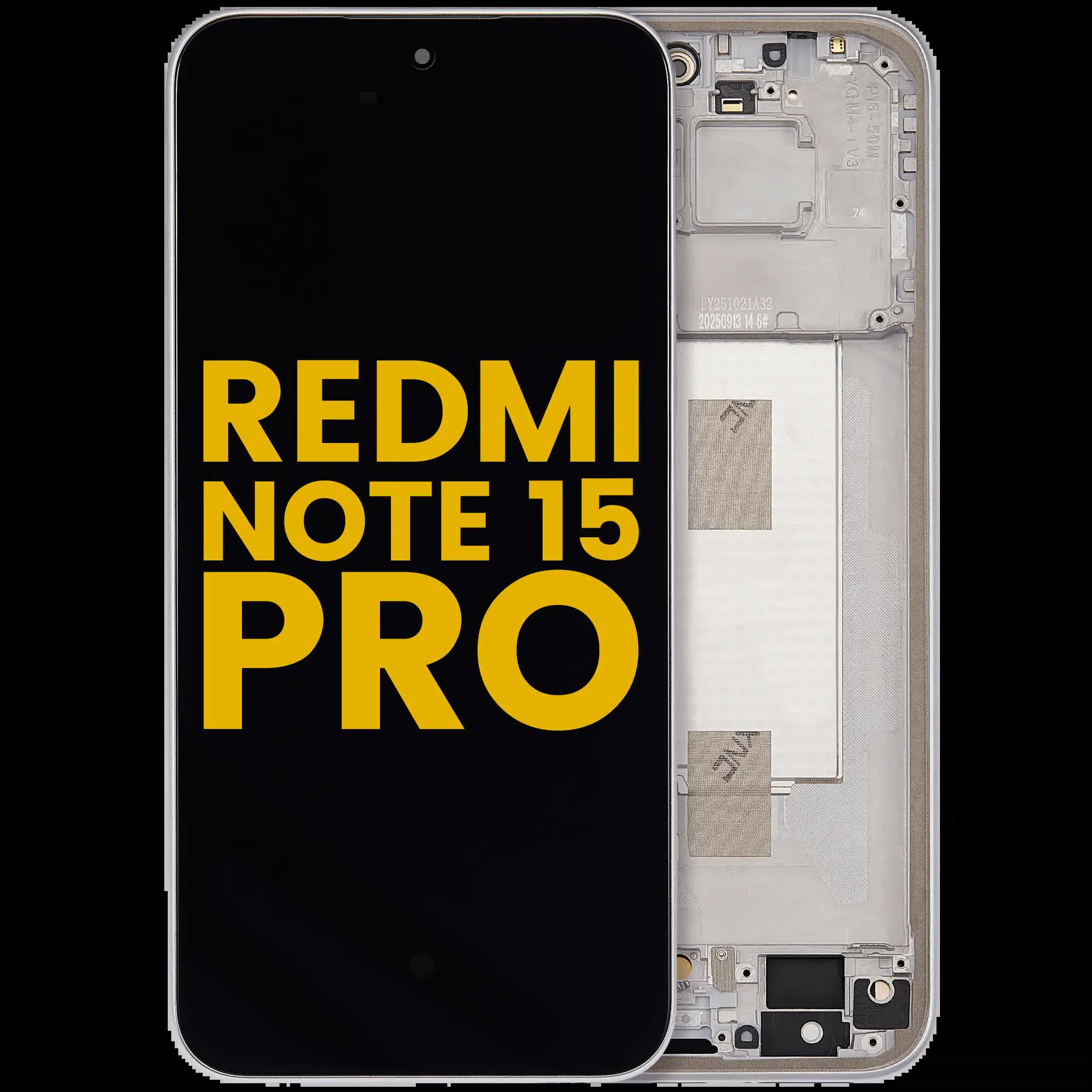 OLED Display mit Rahmen für Xiaomi Redmi Note 15 Pro 5G (professionell aufgearbeitet) (Titanium Color)