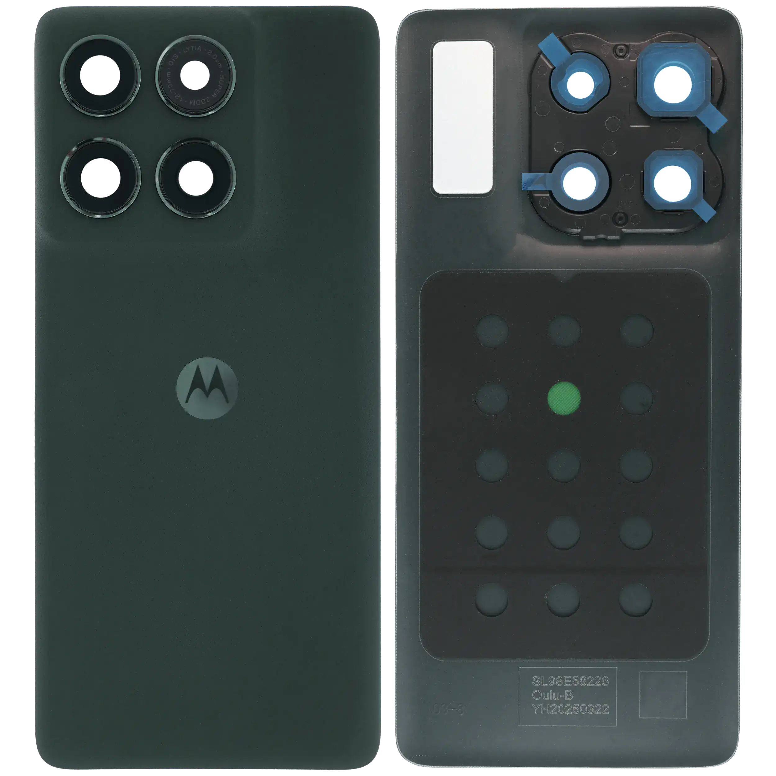 Rückdeckelglas mit Metal Halterung Ring für Motorola Moto Edge (XT2519 / 2025) (Premium) (Deep Forest) – Bild 2
