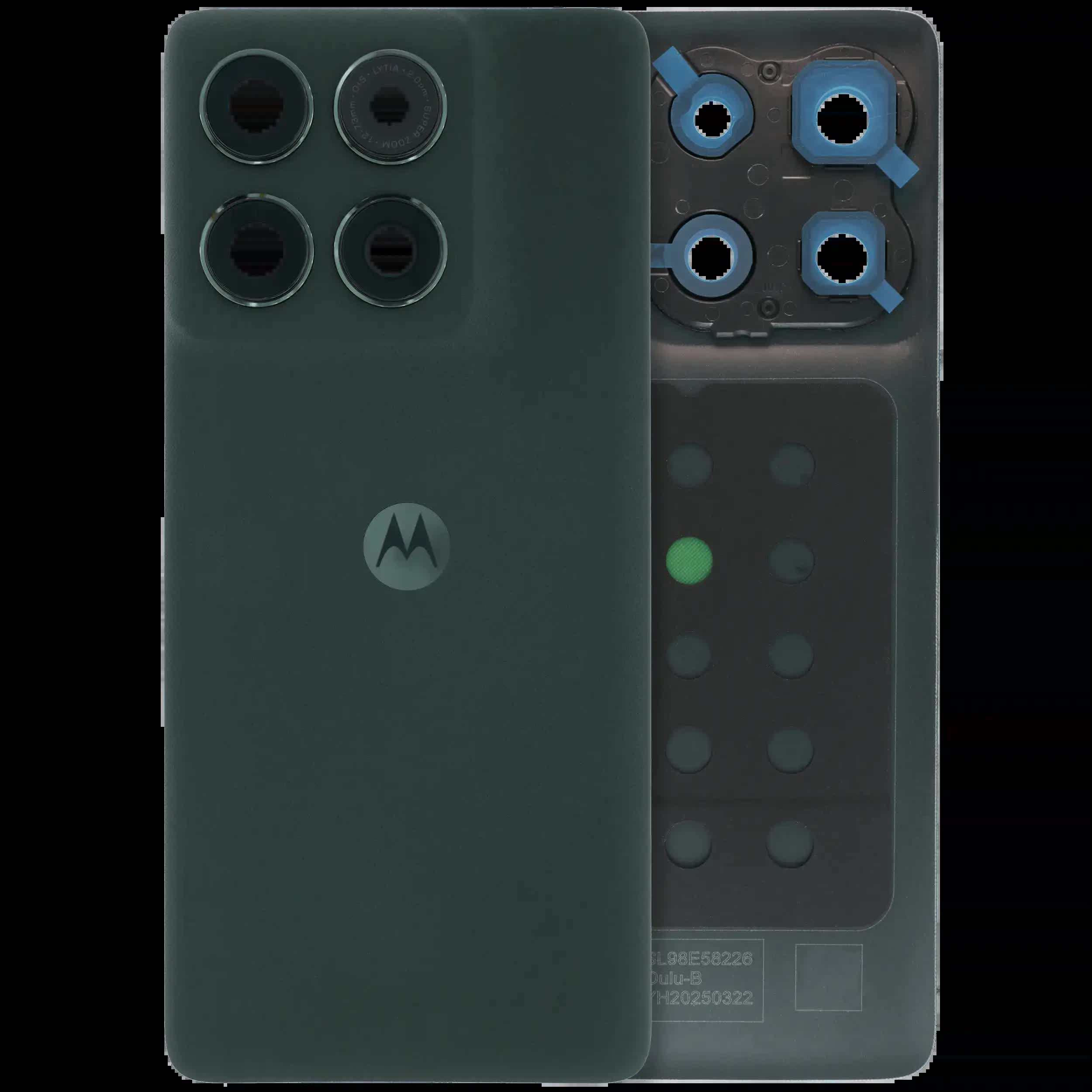 Rückdeckelglas mit Metal Halterung Ring für Motorola Moto Edge (XT2519 / 2025) (Premium) (Deep Forest)