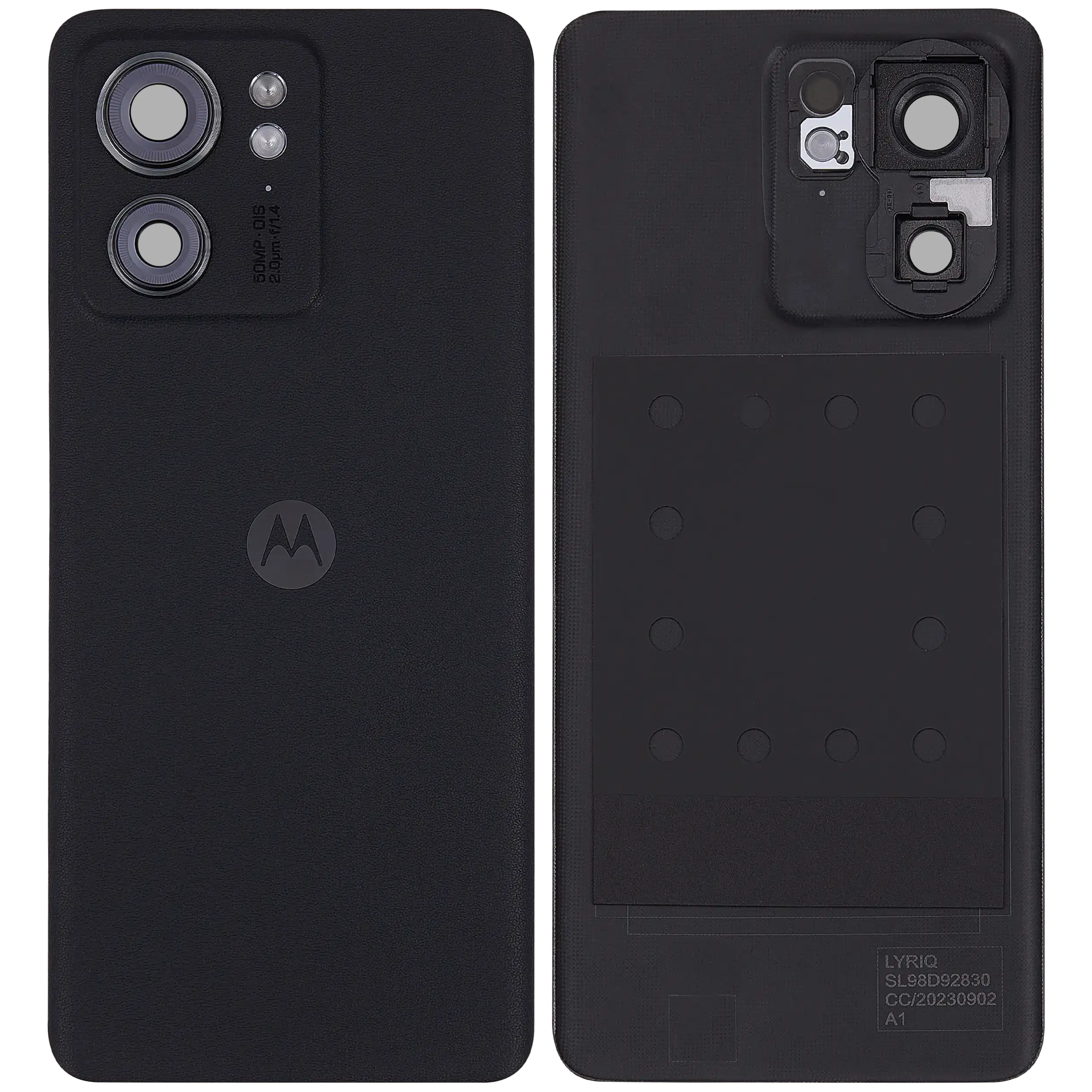 Rückdeckelglas für Motorola Edge 40 (XT2303-2 / 2023) (Premium) (Eclipse Black) – Bild 2