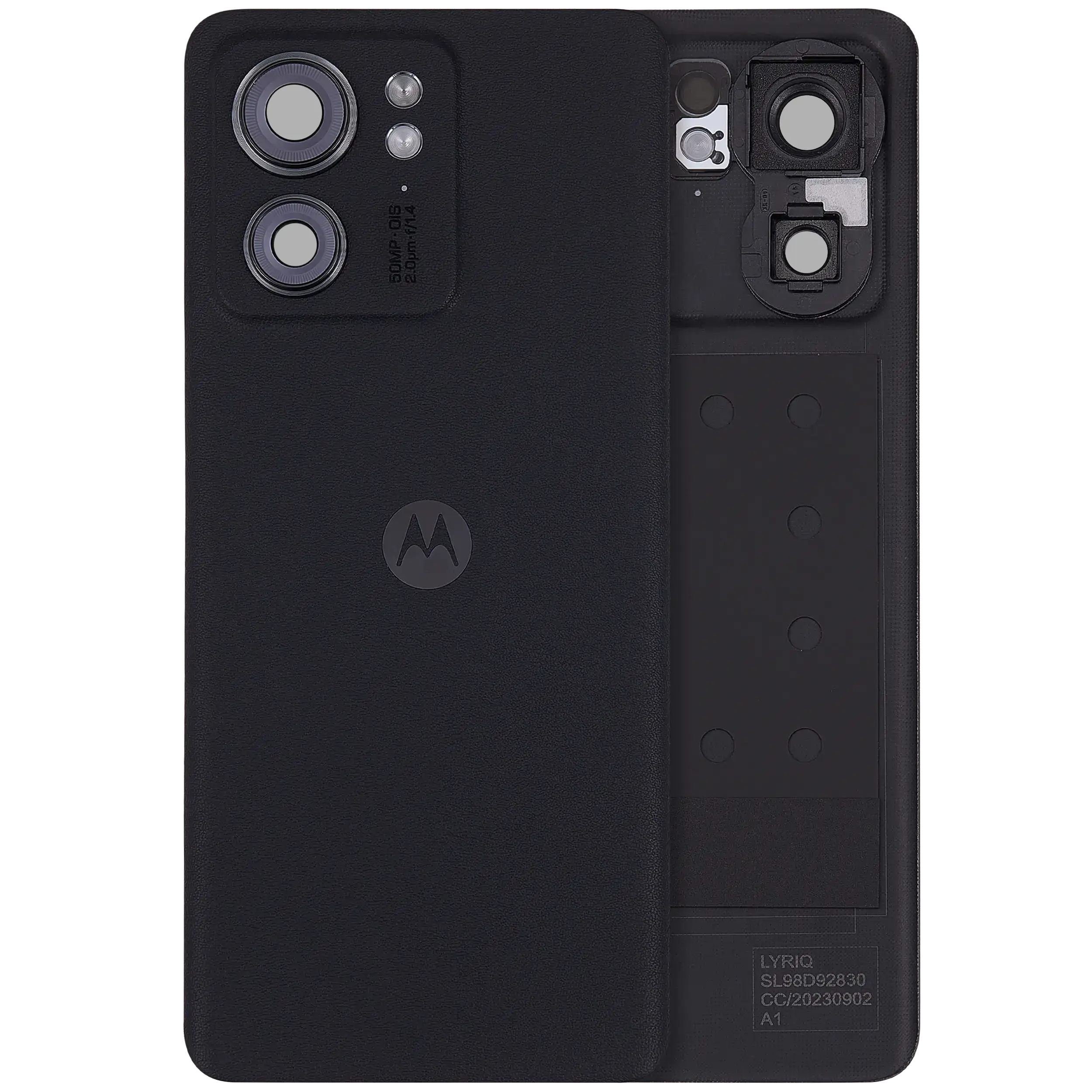 Rückdeckelglas für Motorola Edge Plus / Edge 40 Pro (XT2301 / 2023)(Premium) (Interstellar Black) – Bild 4