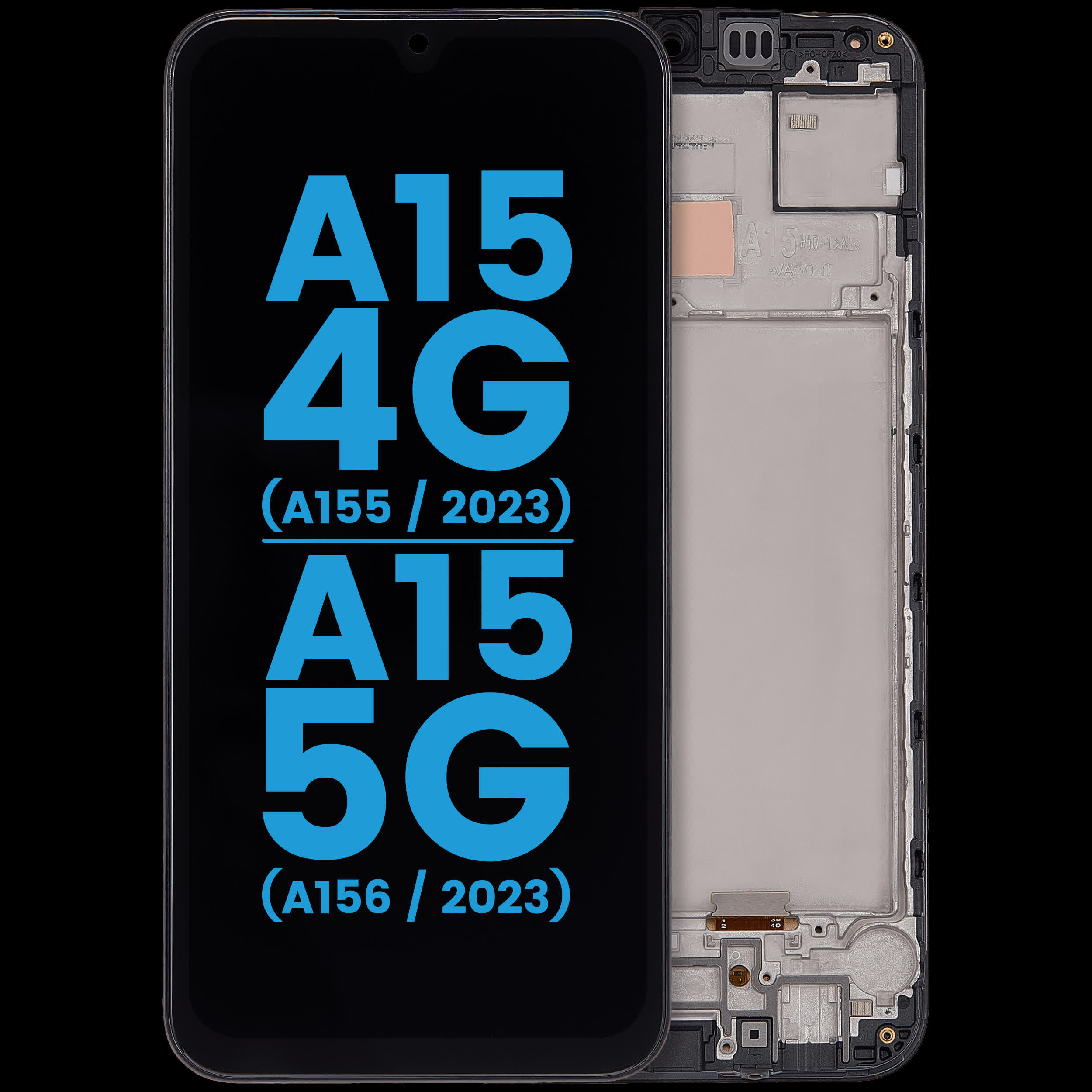 LCD Display mit Rahmen für Samsung Galaxy A15 4G (A155 / 2023) / A15 5G (A156 / 2023)(6.43") (Aftermarket: incell )