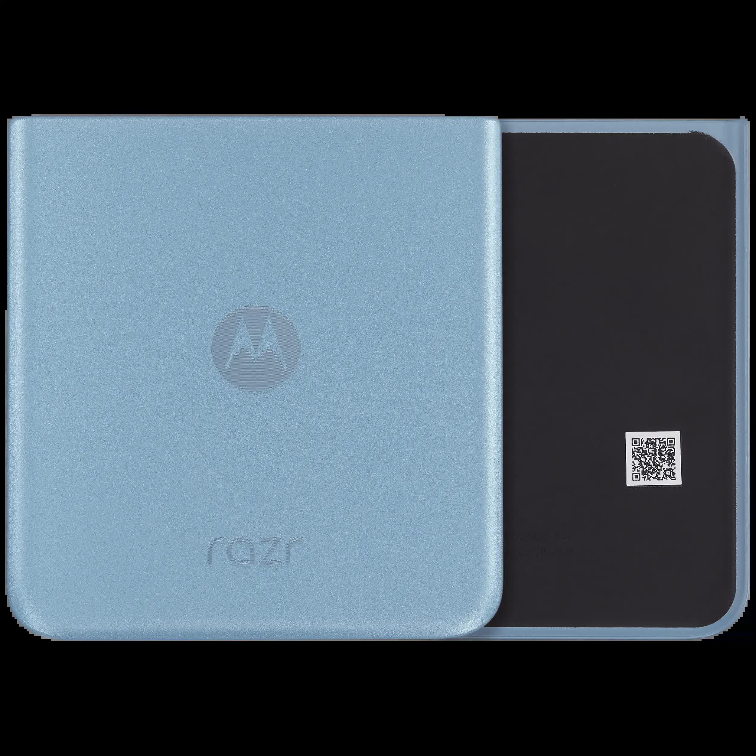 Bottom Rückdeckelglas für Motorola Razr Plus / Razr 40 Ultra (XT2321 / 2023) (Premium) (Glacier Blue)