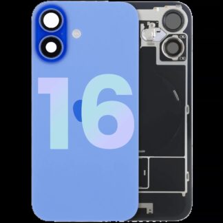 Rückglas mit MagSafe Magnet & NFC & Taschenlampen-Flexkabel für iPhone 16 (Service Pack) (Ultramarine)