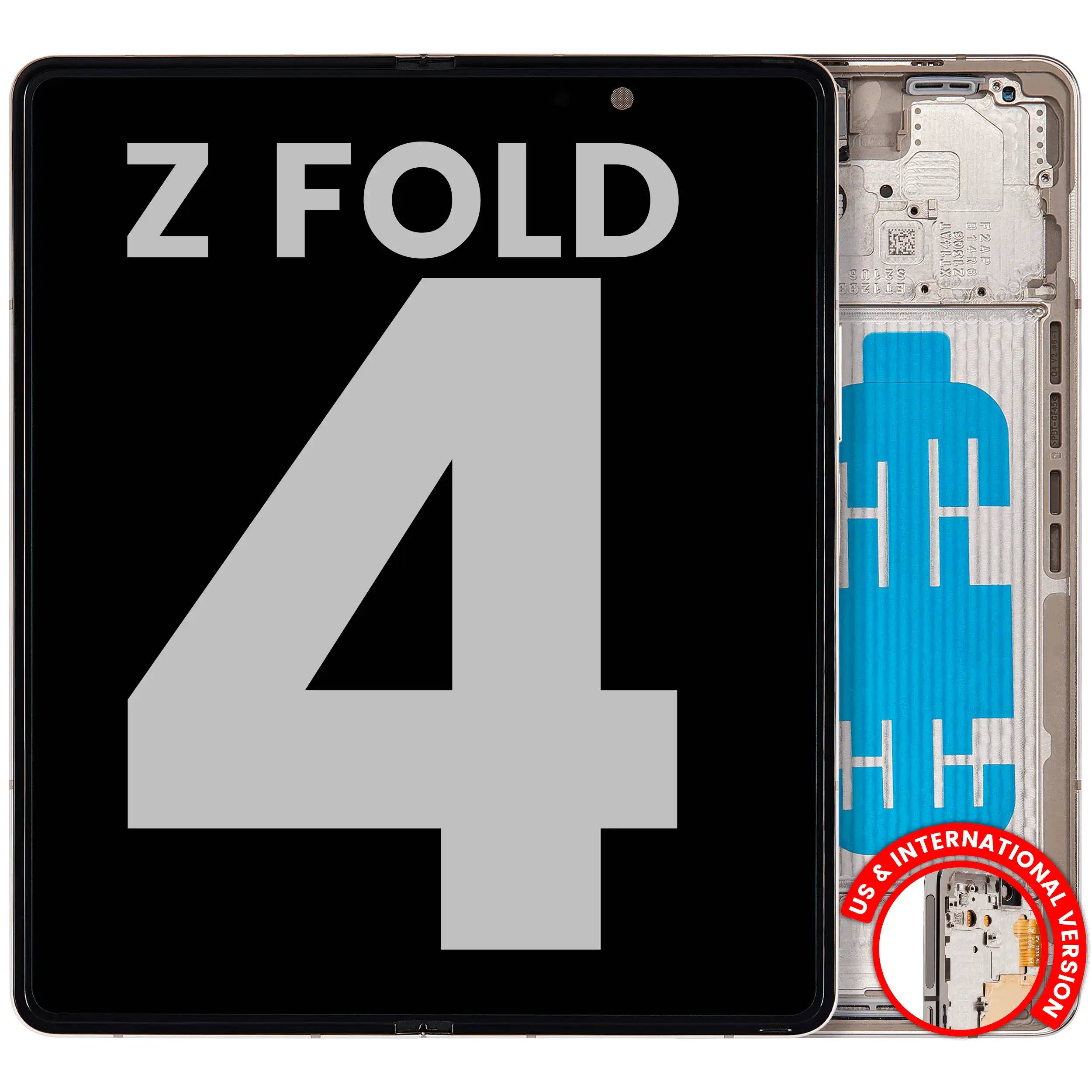 Inner OLED Display mit Rahmen für Samsung Galaxy Z Fold 4 5G (US & International) (Service Pack) (Beige) – Bild 5