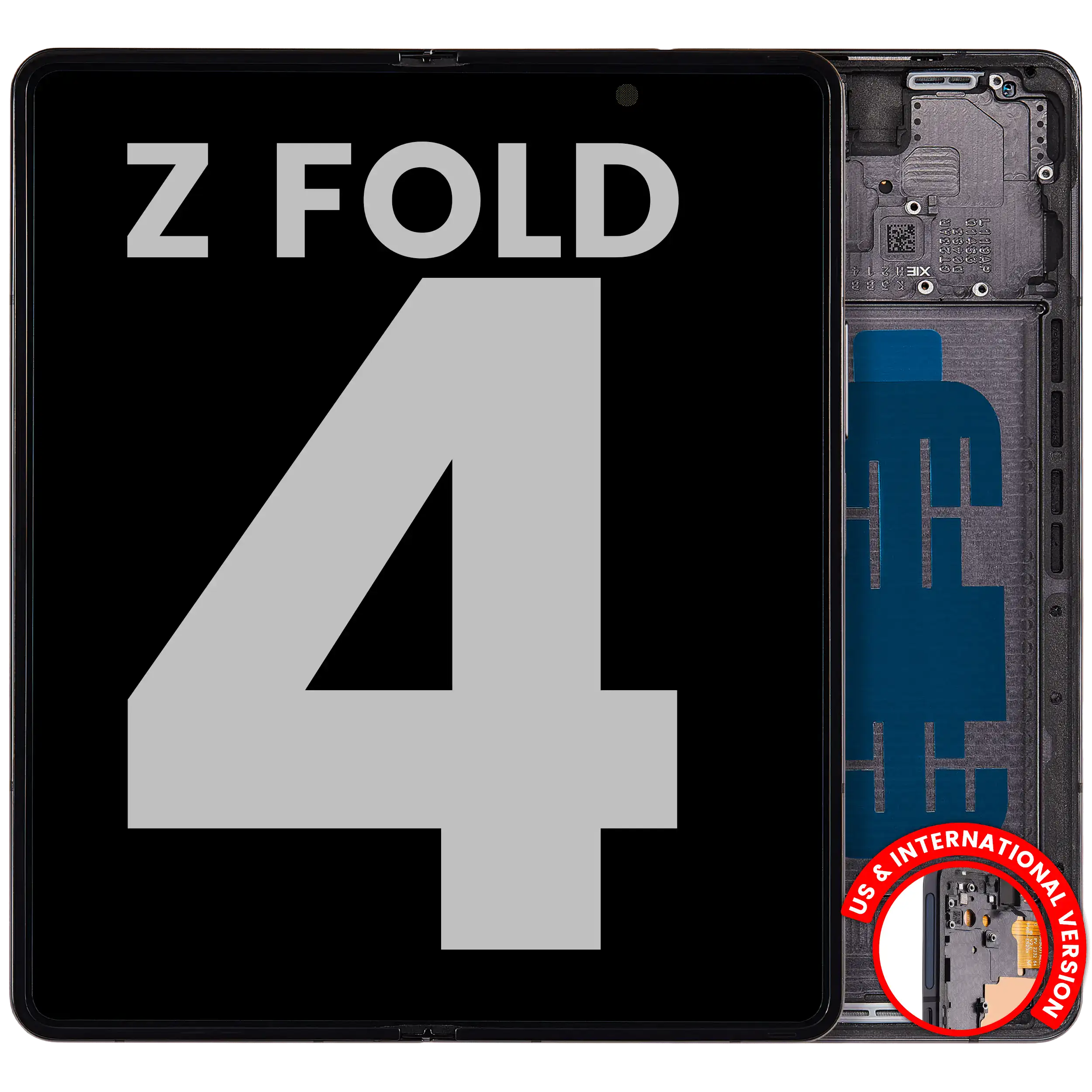 Inner OLED Display mit Rahmen für Samsung Galaxy Z Fold 5 5G (US & International) (Service Pack) (Gray (Grau)) – Bild 4