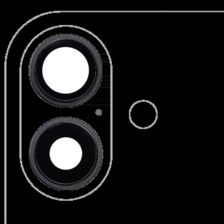 Rückkamera-Glas mit Halterung und Blende für iPhone 16 / 16 Plus (2-teiliges Set) (Premium) (Black (Schwarz))