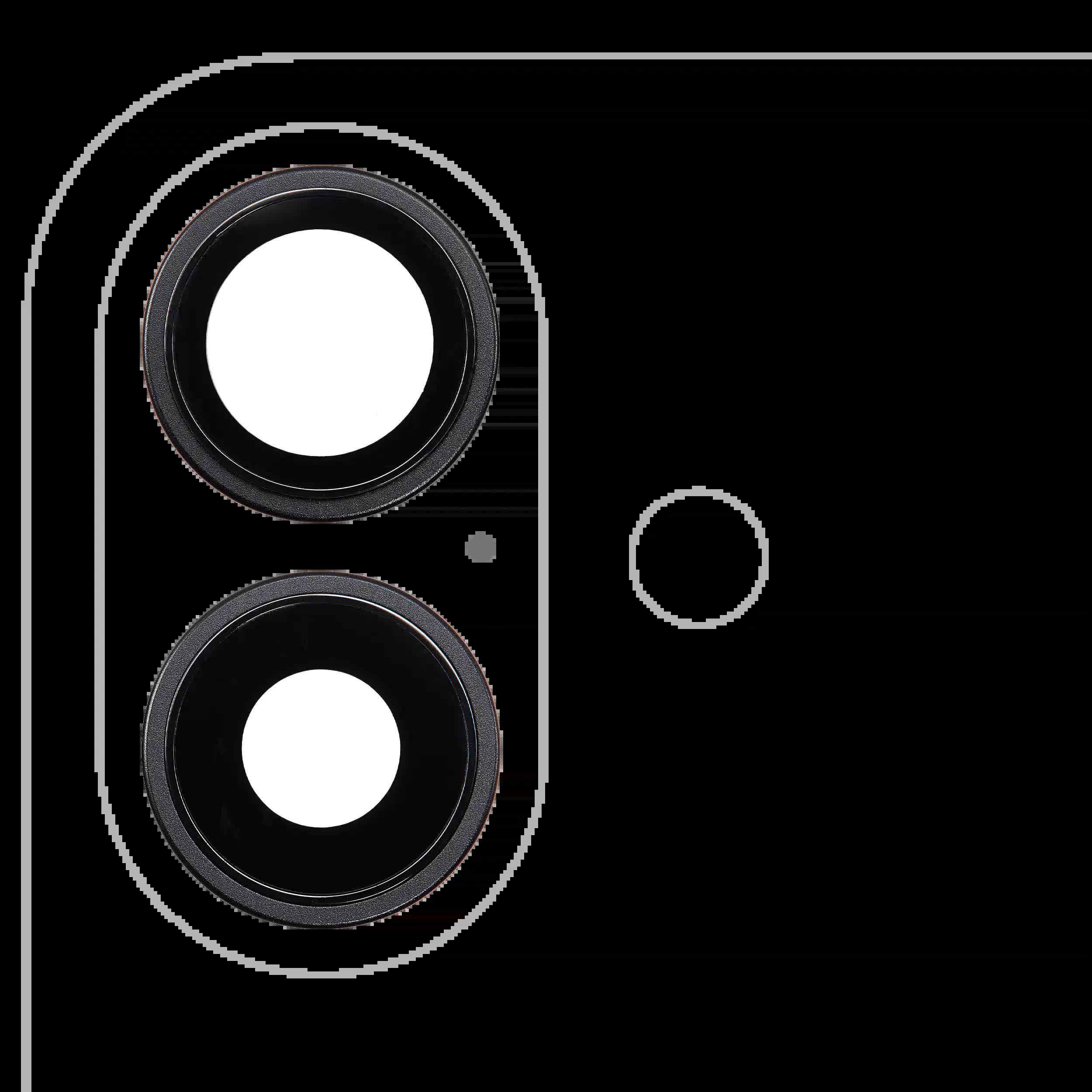 Rückkamera-Glas mit Halterung und Blende für iPhone 16 / 16 Plus (2-teiliges Set) (Premium) (Black (Schwarz))