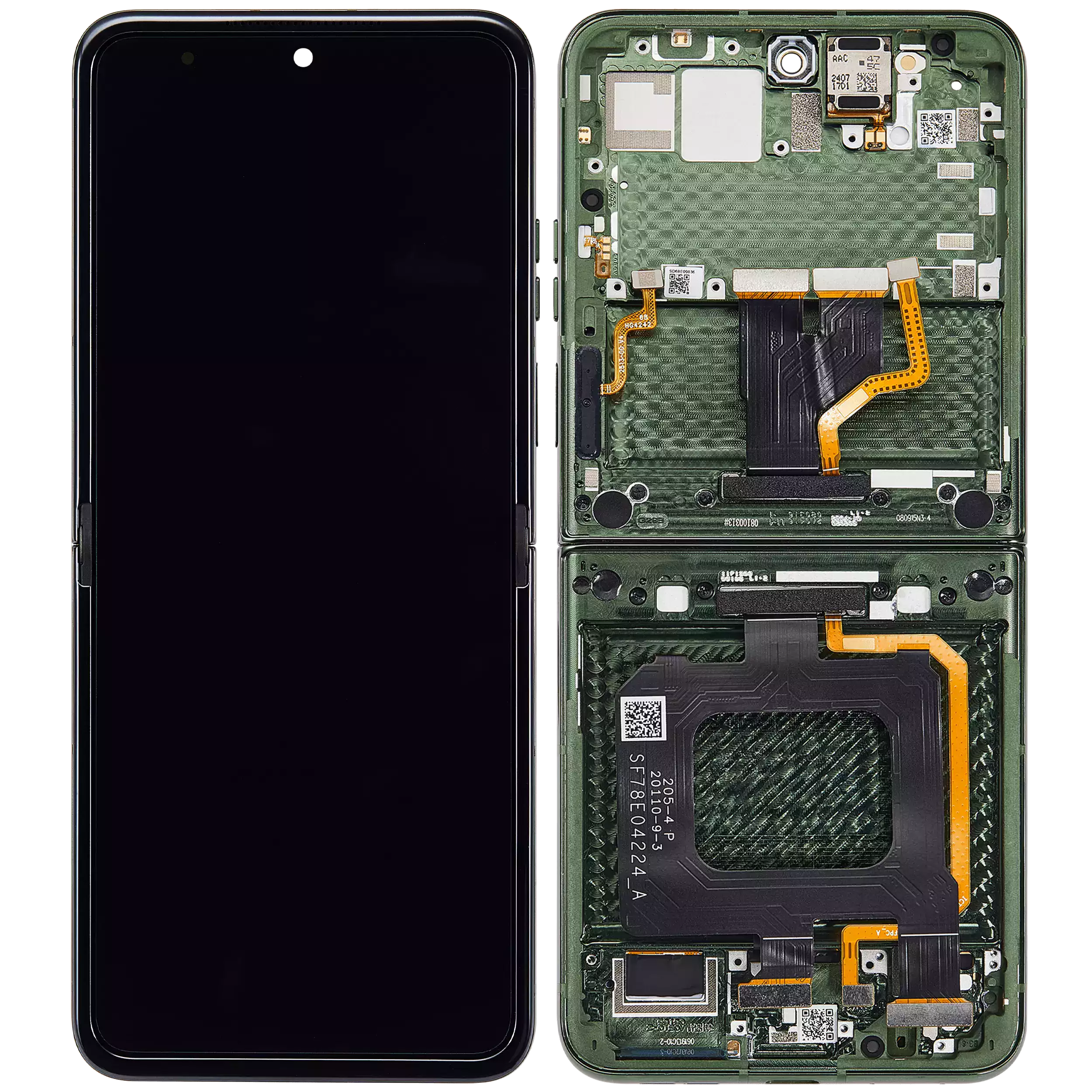 Inner OLED Display mit Rahmen für Motorola Razr Plus 2024 / Razr 50 Ultra (XT2451 / 2024) / Razr Plus 2025 (XT2557) (professionell aufgearbeitet) (Spring Green) – Bild 2