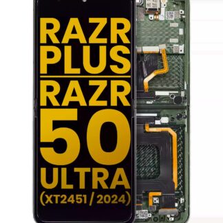 Inner OLED Display mit Rahmen für Motorola Razr Plus 2024 / Razr 50 Ultra (XT2451 / 2024) / Razr Plus 2025 (XT2557) (professionell aufgearbeitet) (Spring Green)