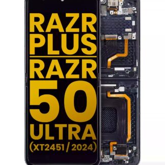 Inner OLED Display mit Rahmen für Motorola Razr Plus 2024 / Razr 50 Ultra (XT2451 / 2024) / Razr Plus 2025 (XT2557) (professionell aufgearbeitet) (Midnight Blue)