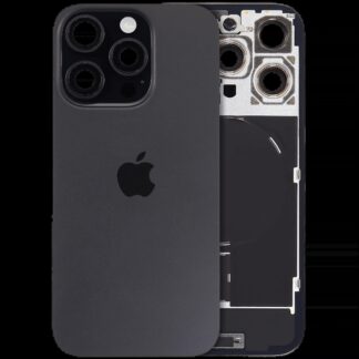 Rückglas mit MagSafe Magnet & NFC & Taschenlampen-Flexkabel für IPhone 16 Pro (Original) (Black Titanium)