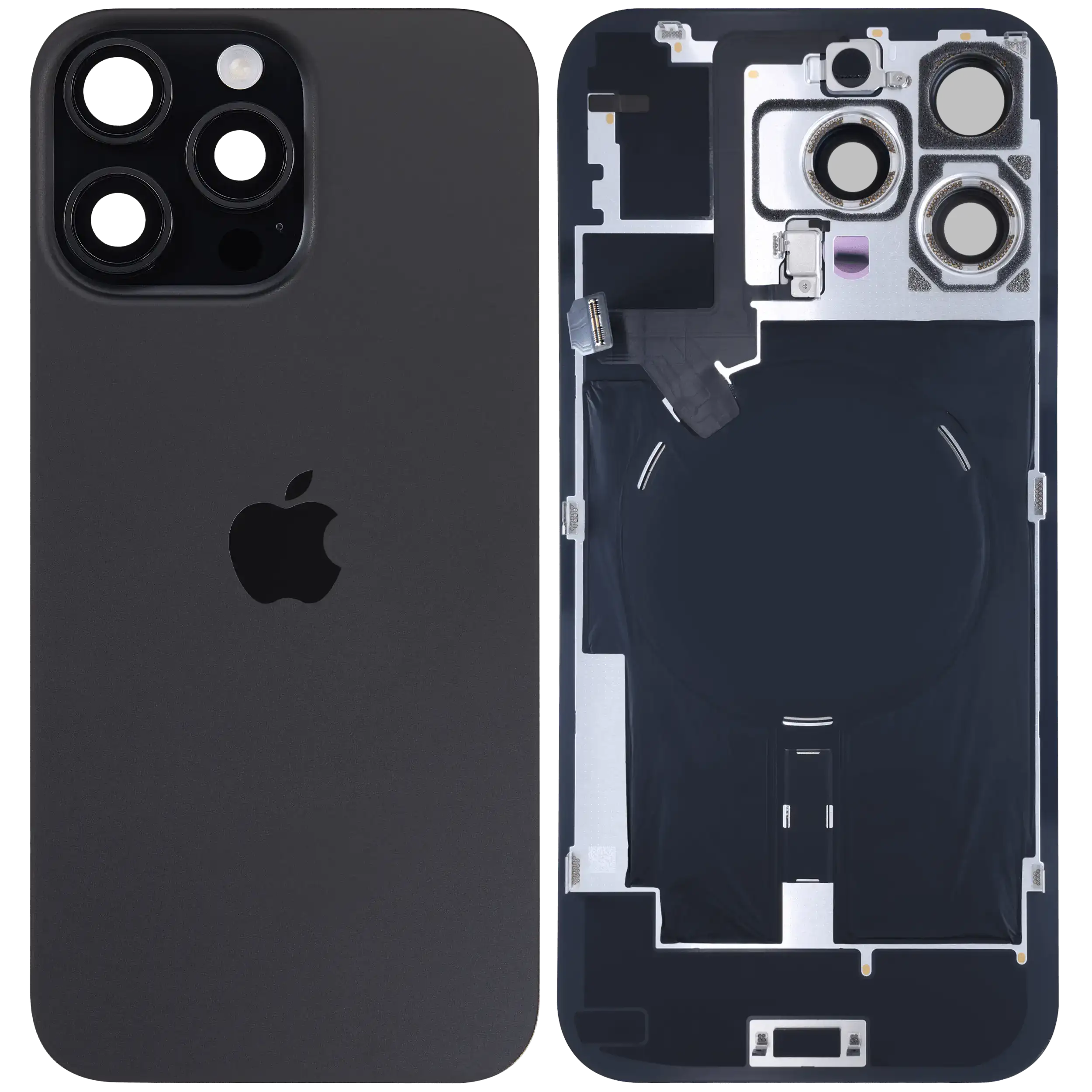 Rückglas mit MagSafe Magnet & NFC & Taschenlampen-Flexkabel für IPhone 16 Pro Max (Original) (Black Titanium) – Bild 2
