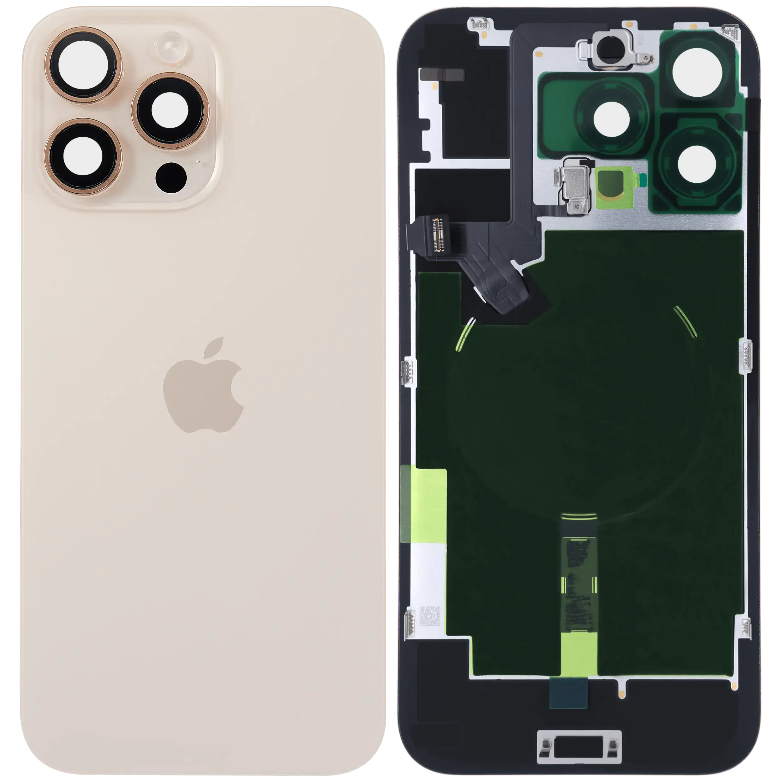 Rückglas mit MagSafe Magnet & NFC & Taschenlampen-Flexkabel für IPhone 16 Pro Max (Original) (Desert Titanium) – Bild 2
