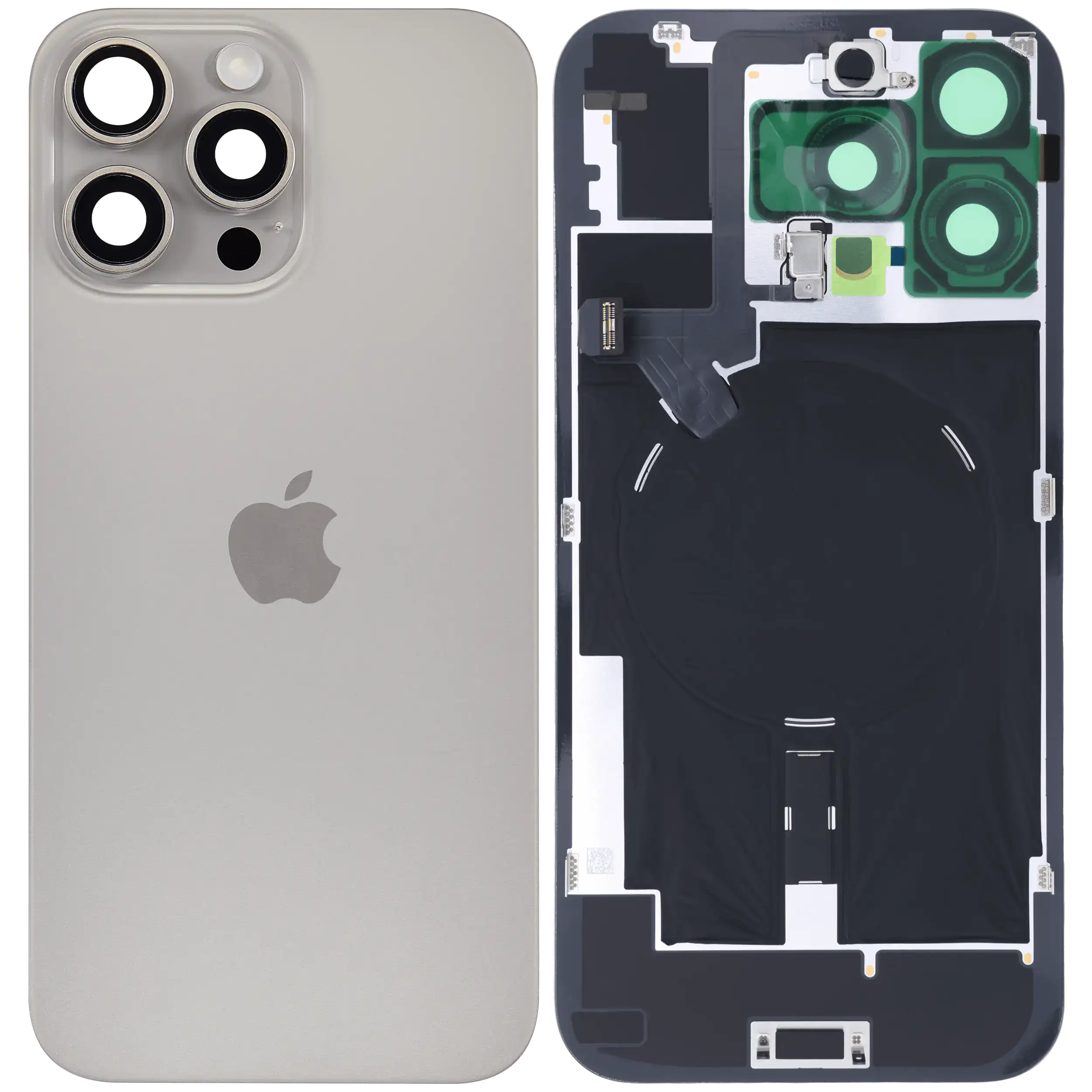 Rückglas mit MagSafe Magnet & NFC & Taschenlampen-Flexkabel für IPhone 16 Pro Max (Original) (Natural Titanium) – Bild 2