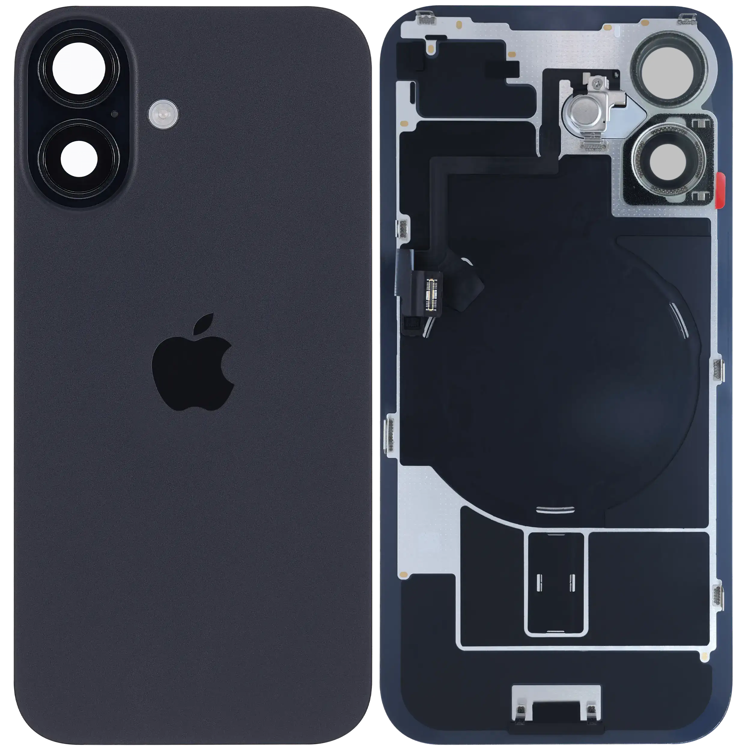 Rückglas mit MagSafe Magnet & NFC & Taschenlampen-Flexkabel für iPhone 16 (Original) (Black (Schwarz)) – Bild 2
