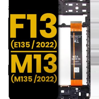 LCD Display mit Rahmen für Samsung Galaxy F13 (E135 / 2022) / M13 (M135 / 2022) (professionell aufgearbeitet)
