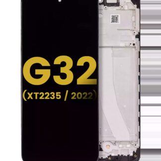 LCD Display mit Rahmen für Motorola Moto G32 (XT2235 / 2022) (professionell aufgearbeitet)