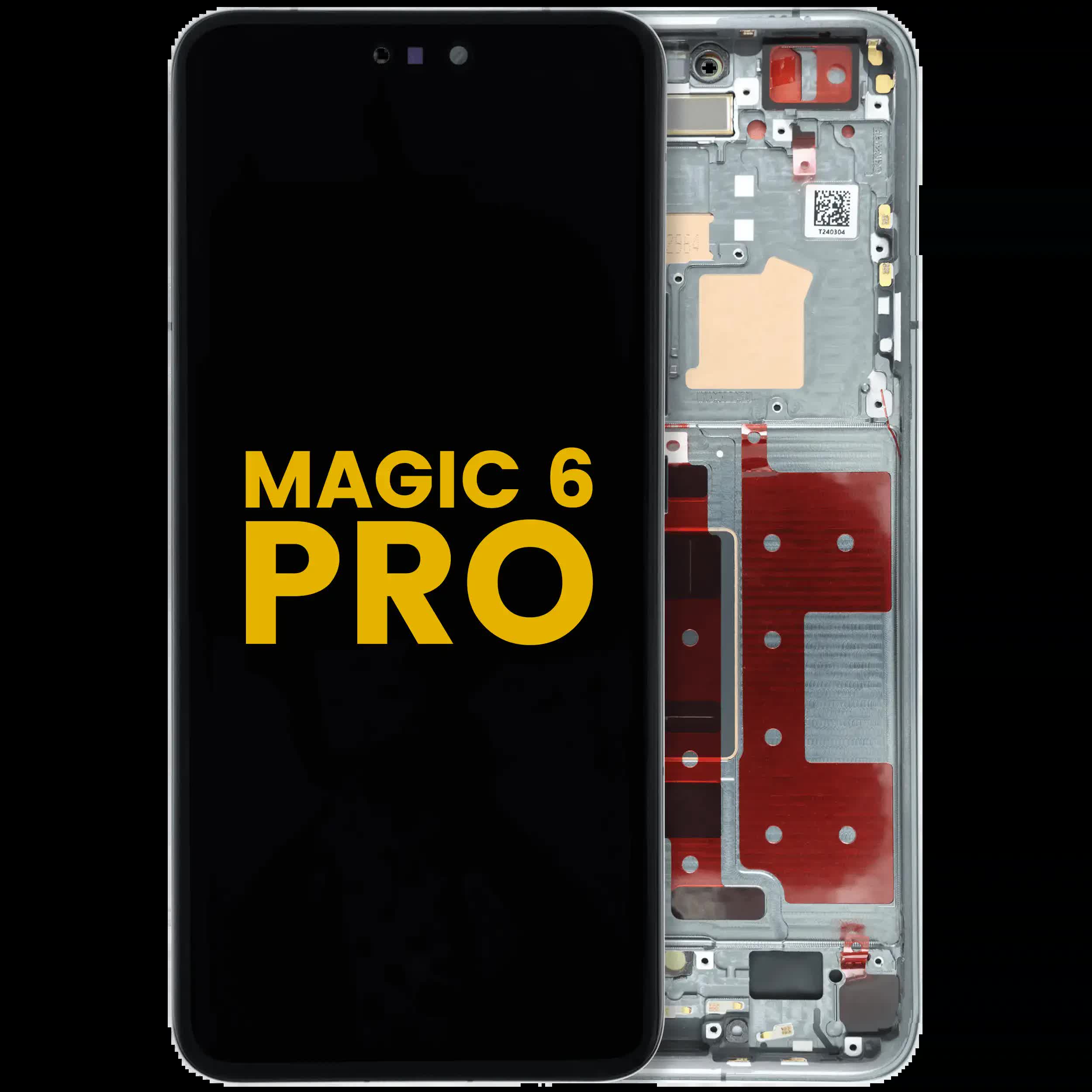 OLED Display mit Rahmen für Honor Magic 6 Pro (professionell aufgearbeitet) (Black (Schwarz))