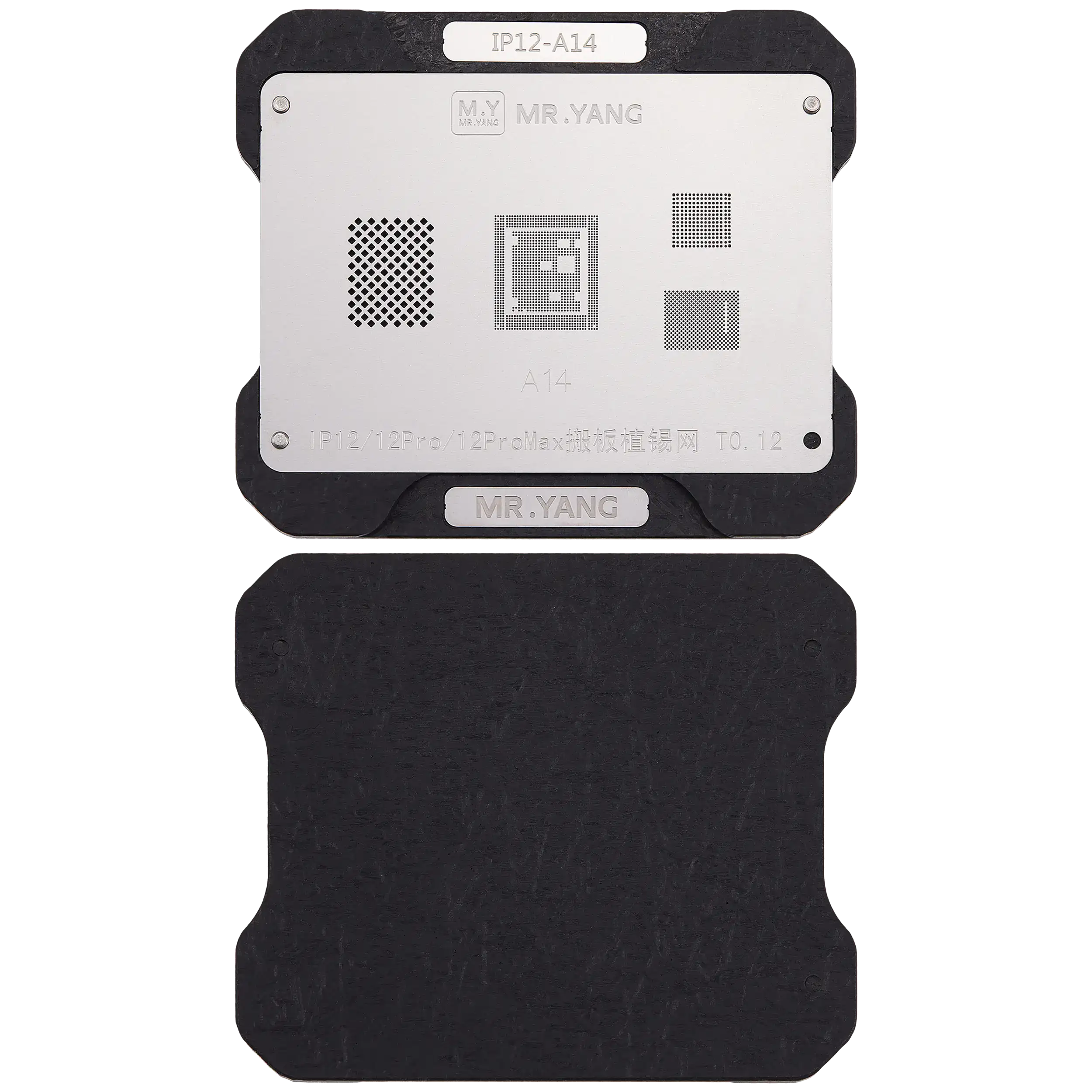 M.Y Platine Transfer Reballing Stencil (A14) & Middle Layer Rahmen Reballing Plattform für iPhone 12 / 12 Pro / 12 Pro Max (M.Y) – Bild 2
