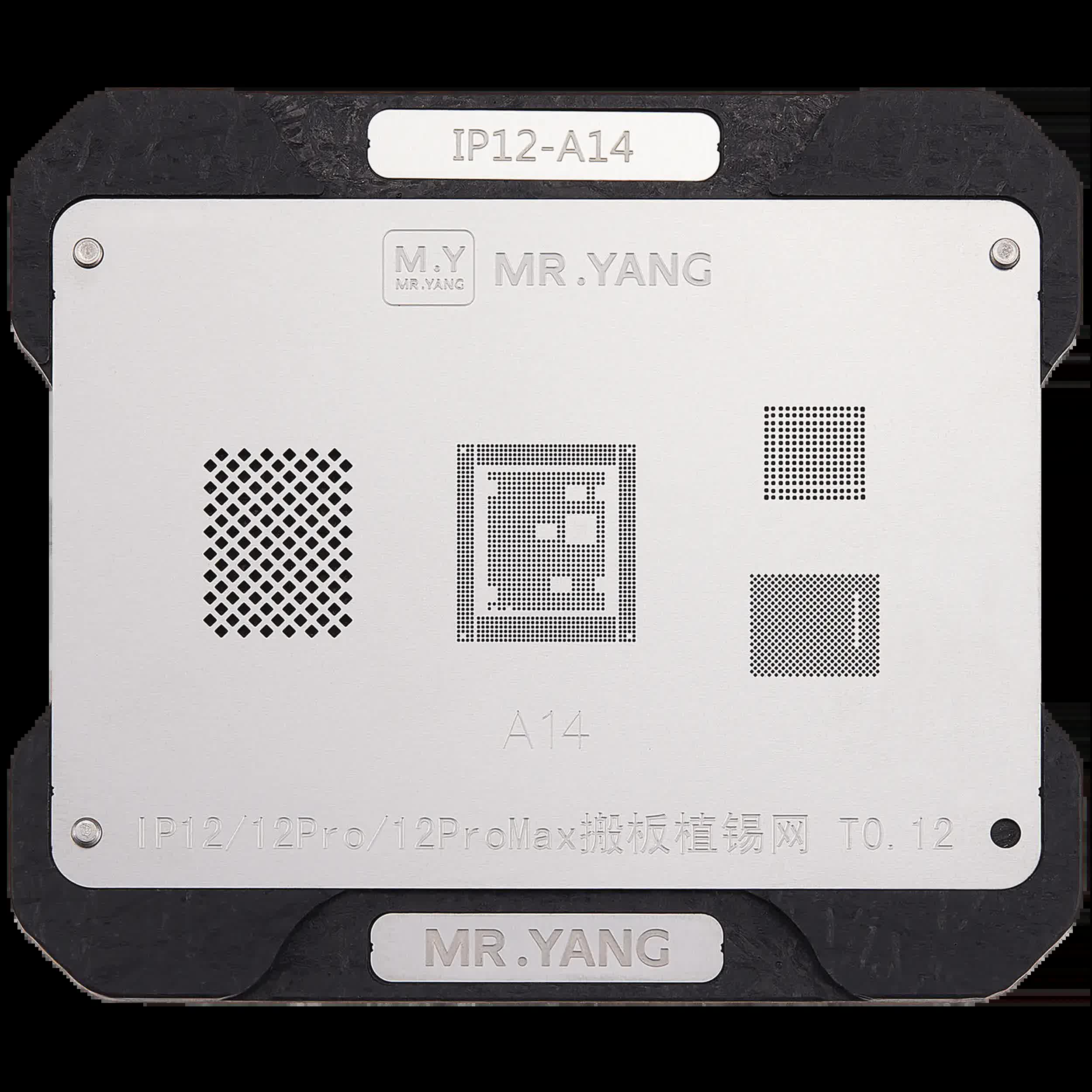 M.Y Platine Transfer Reballing Stencil (A14) & Middle Layer Rahmen Reballing Plattform für iPhone 12 / 12 Pro / 12 Pro Max (M.Y)