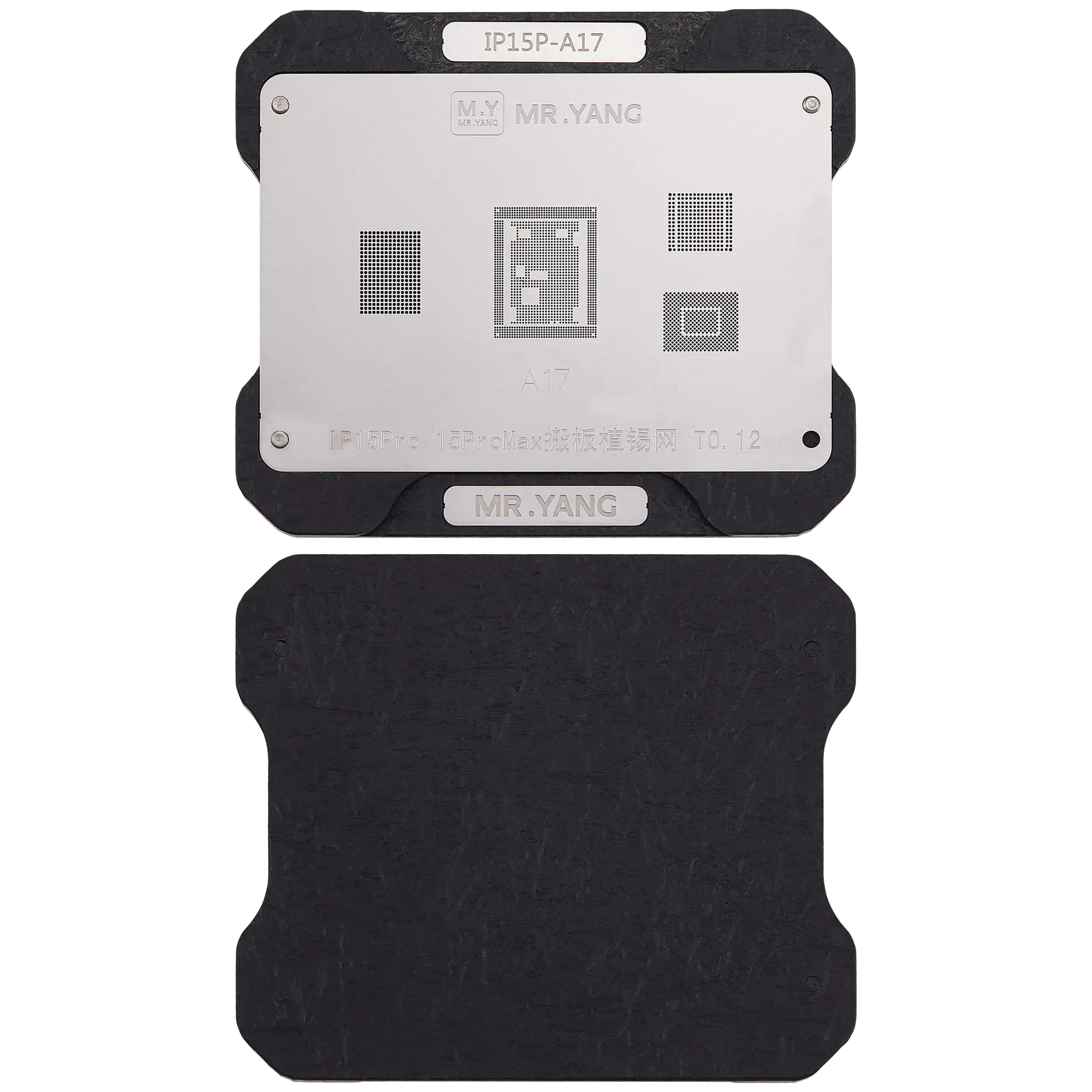 M.Y Platine Transfer Reballing Stencil (A17) & Middle Layer Rahmen Reballing Plattform für iPhone 15 Pro / 15 Pro Max (M.Y) – Bild 2