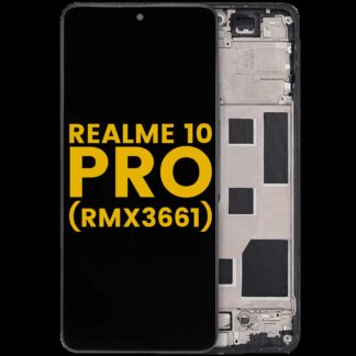 LCD Display mit Rahmen für Realme 10 Pro (RMX3661) (professionell aufgearbeitet) (Dark Matter)